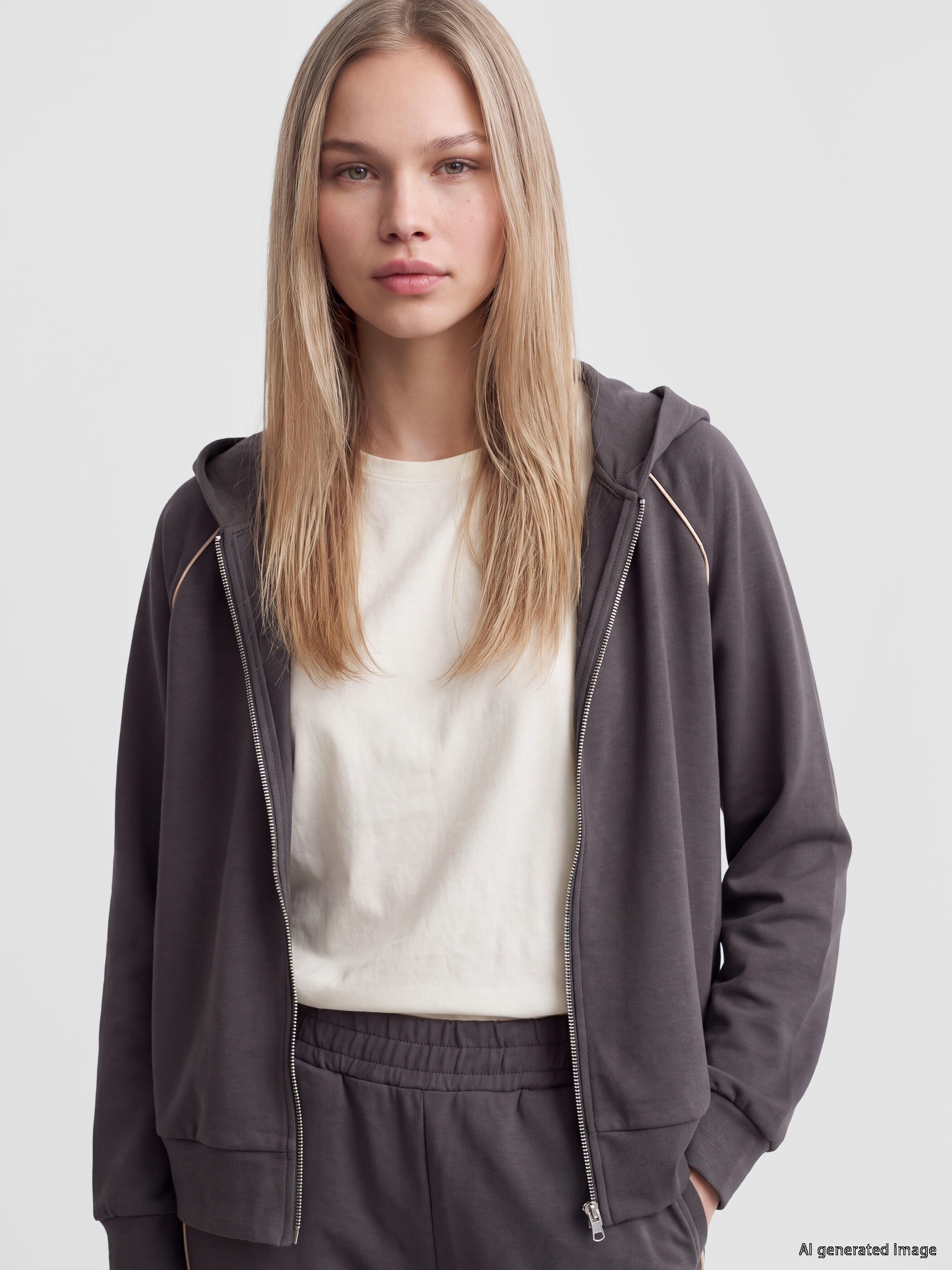 Natuvera Kapüşonlu Kadın Fermuarlı Sweatshirt