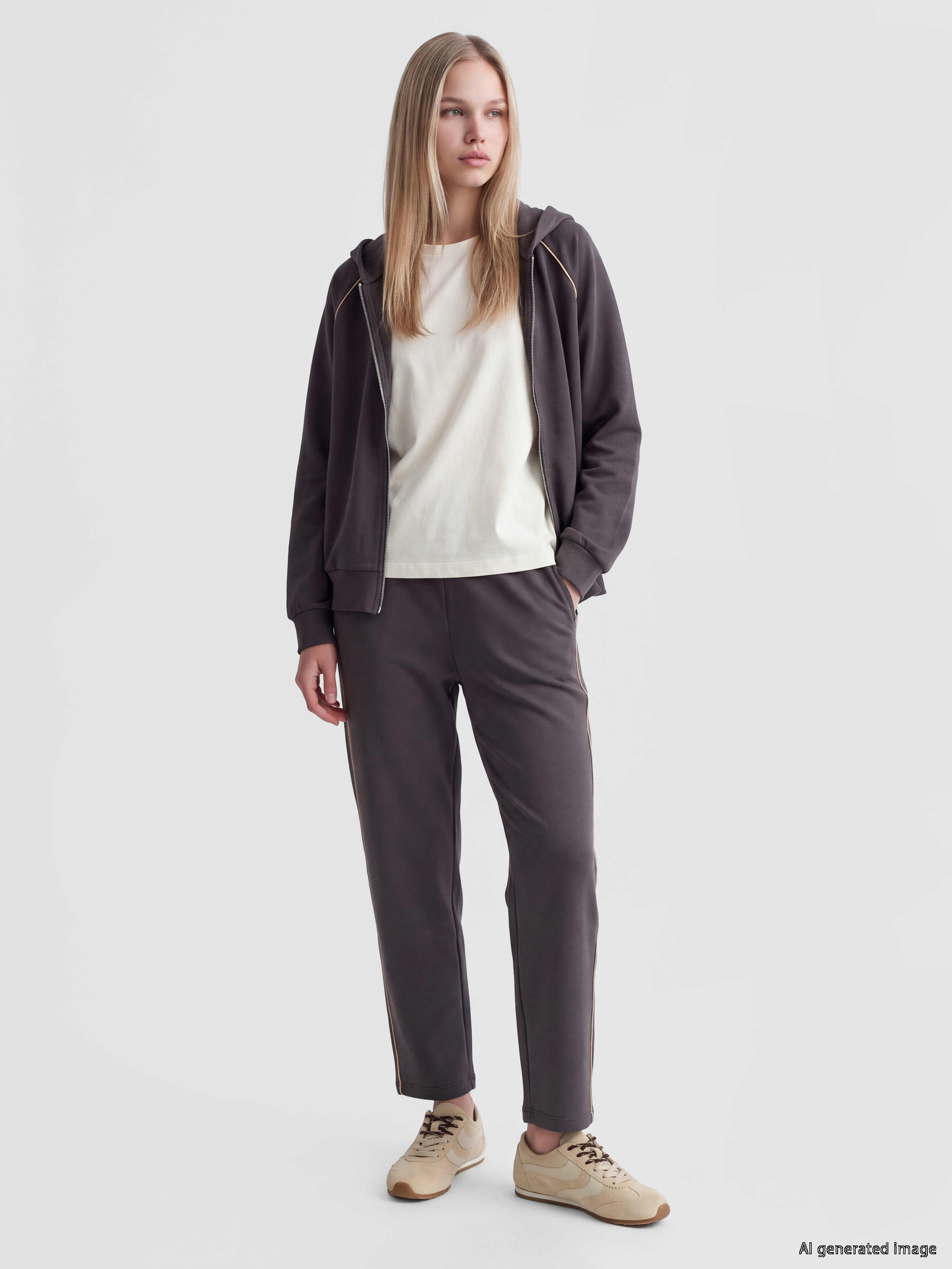 Natuvera Kapüşonlu Kadın Fermuarlı Sweatshirt görsel 2