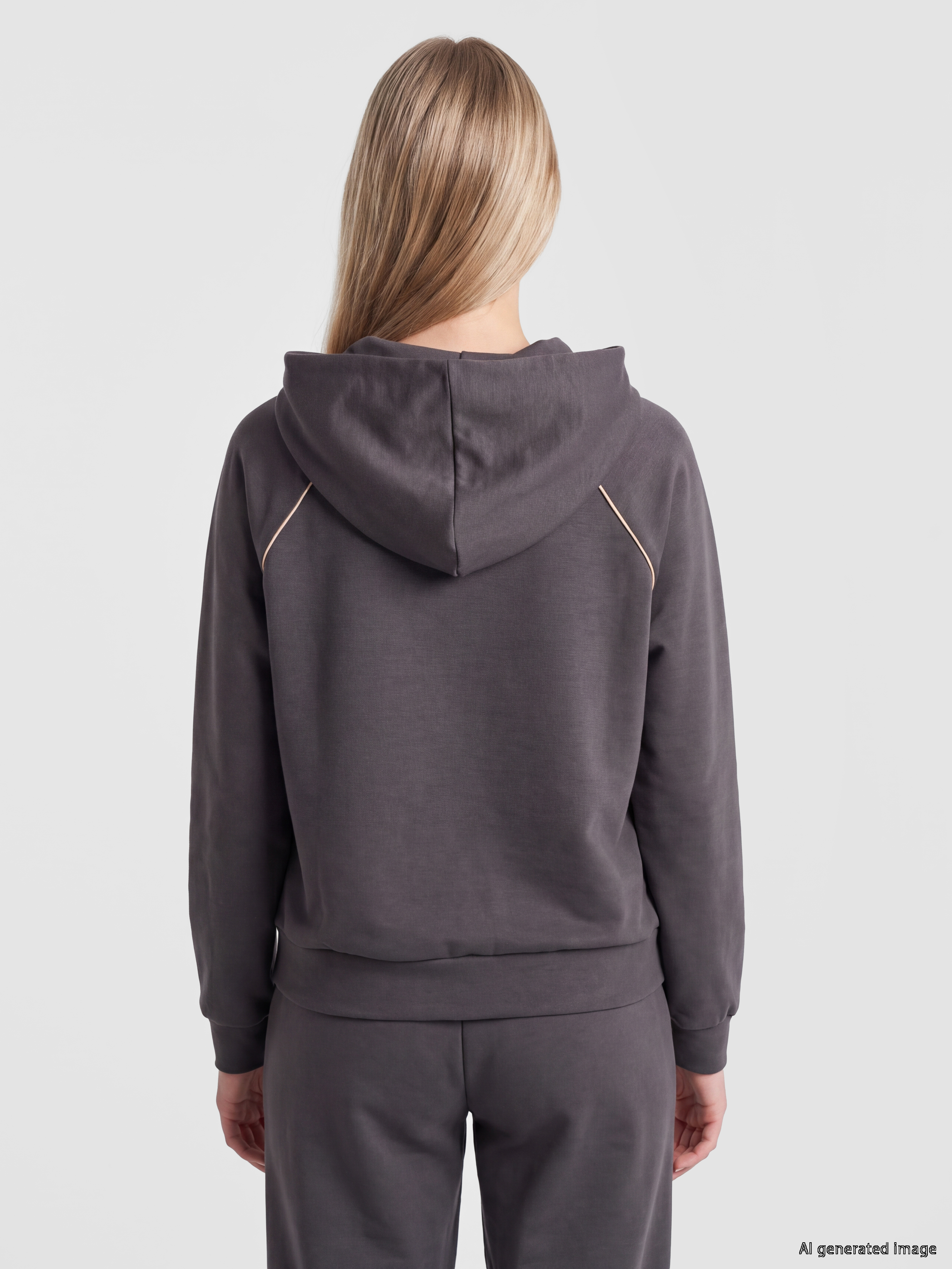 Natuvera Kapüşonlu Kadın Fermuarlı Sweatshirt görsel 4