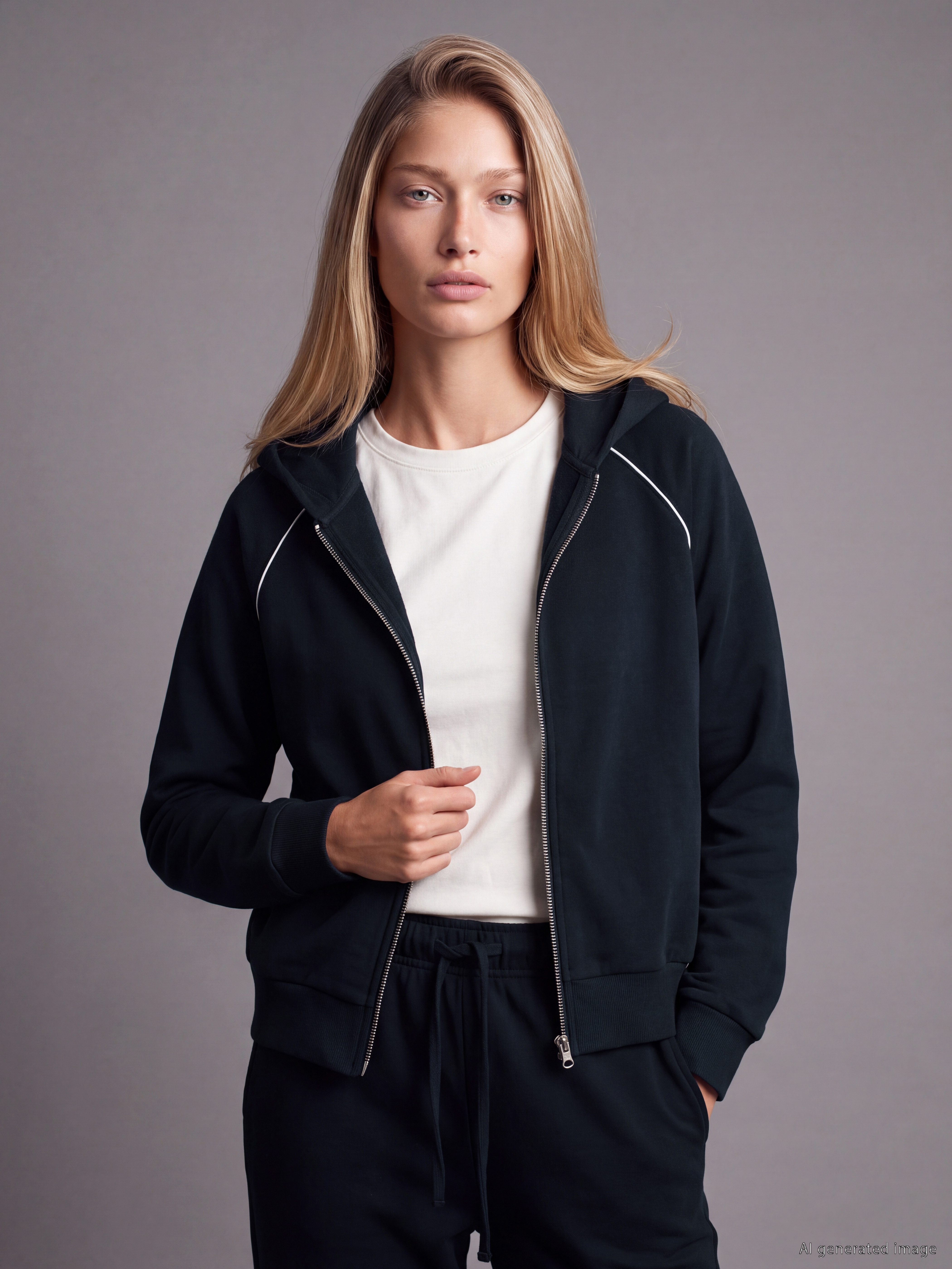 Natuvera Kapüşonlu Kadın Fermuarlı Sweatshirt