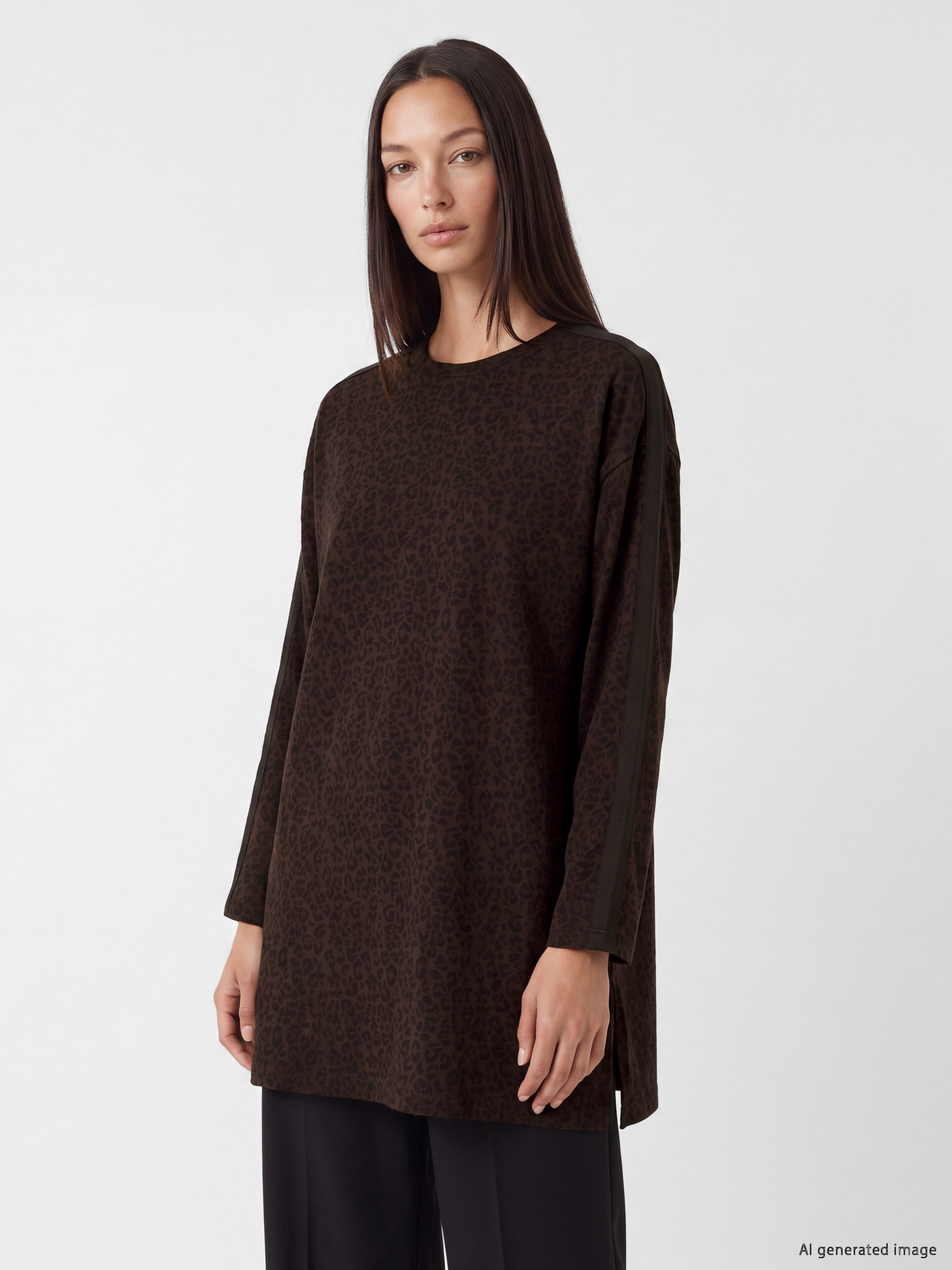 LCW EVERYDAY Leopar Desenli Soft Touch Kadın Tunik