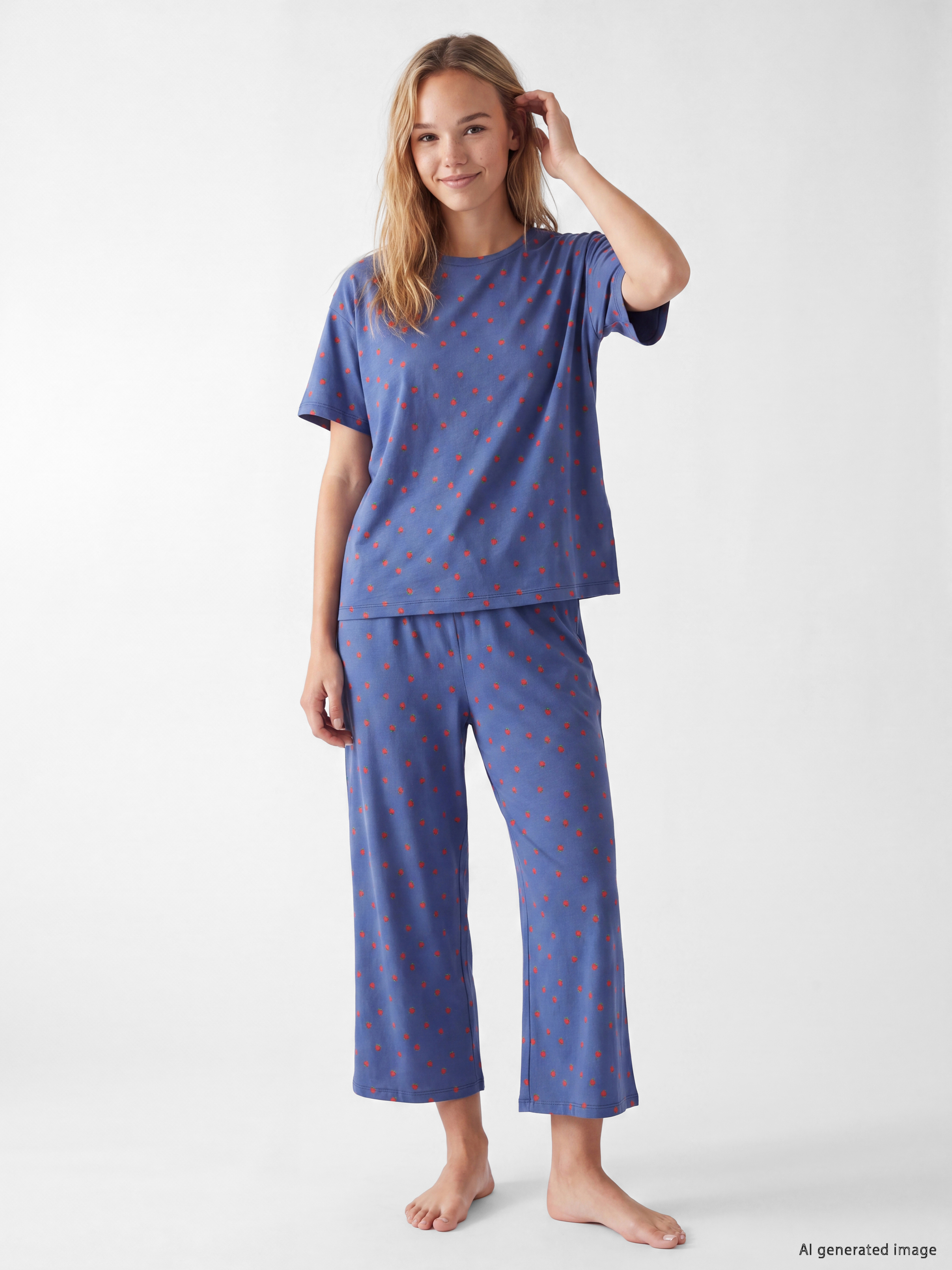 LCW DREAM Desenli Kadın Kaprili Pijama Takımı