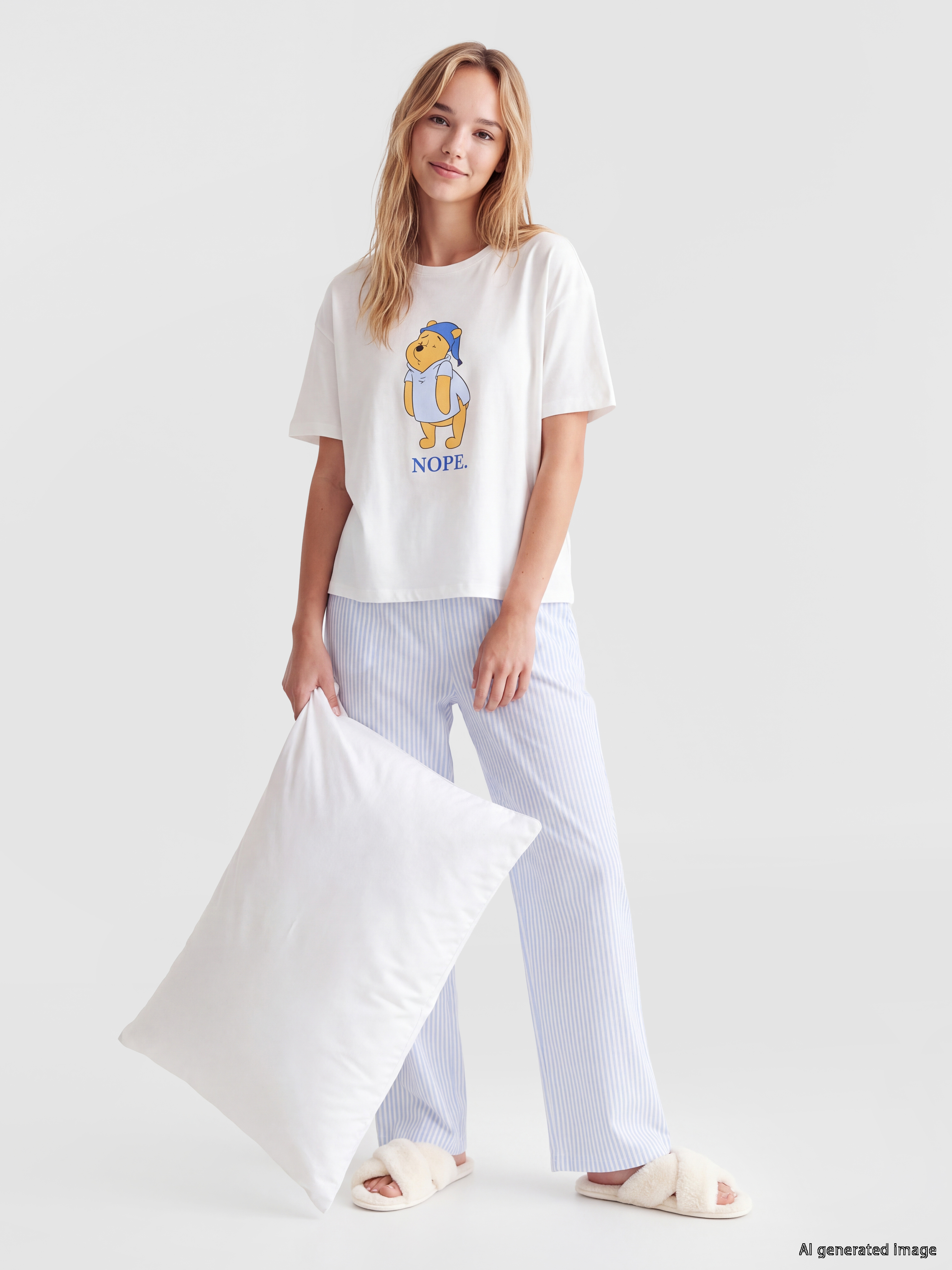 LCW Young Winnie the Pooh Baskılı Pijama Takımı görsel 2