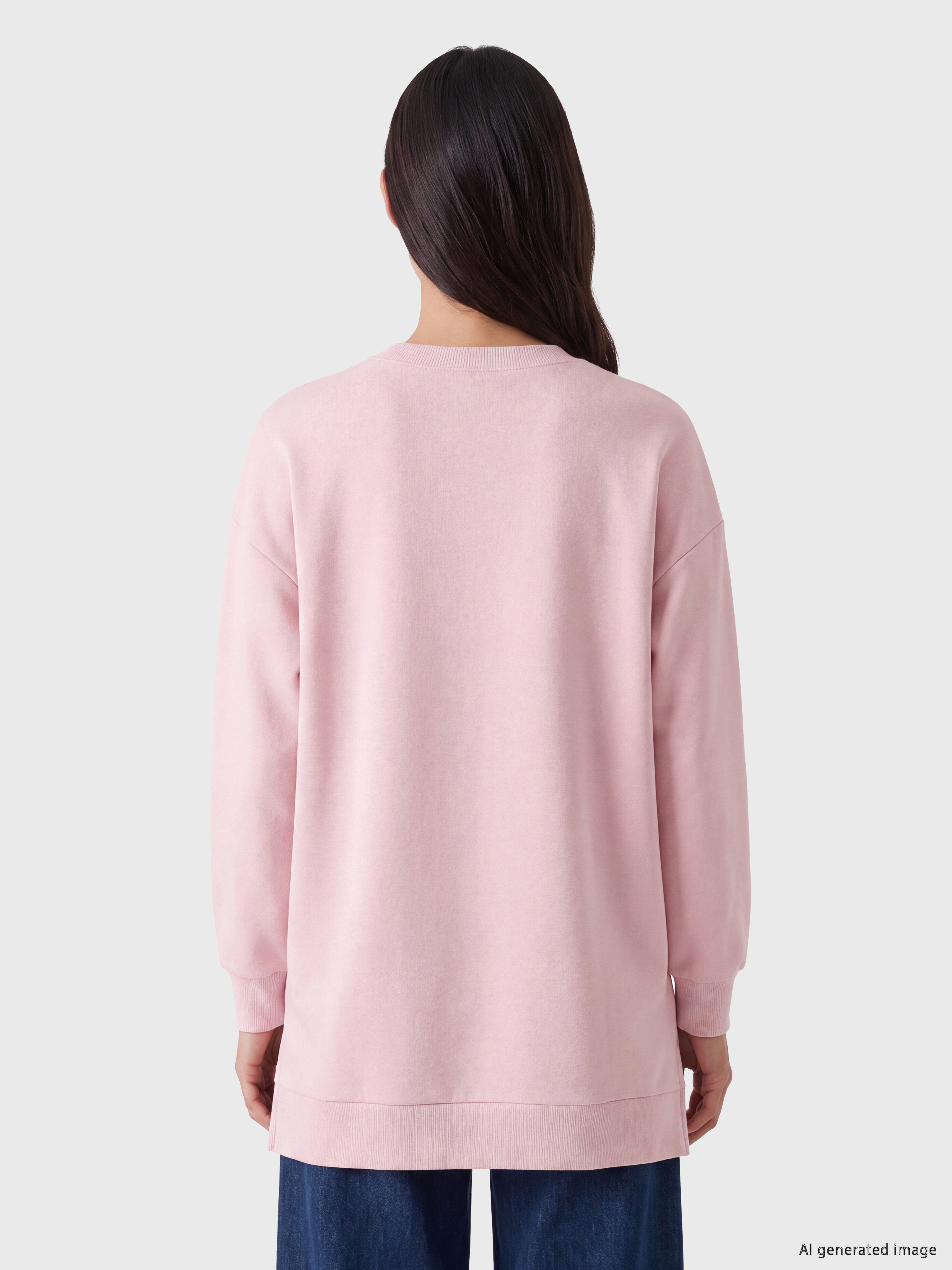 LC WAIKIKI Baskılı Kadın Kalın Sweatshirt Tunik görsel 4