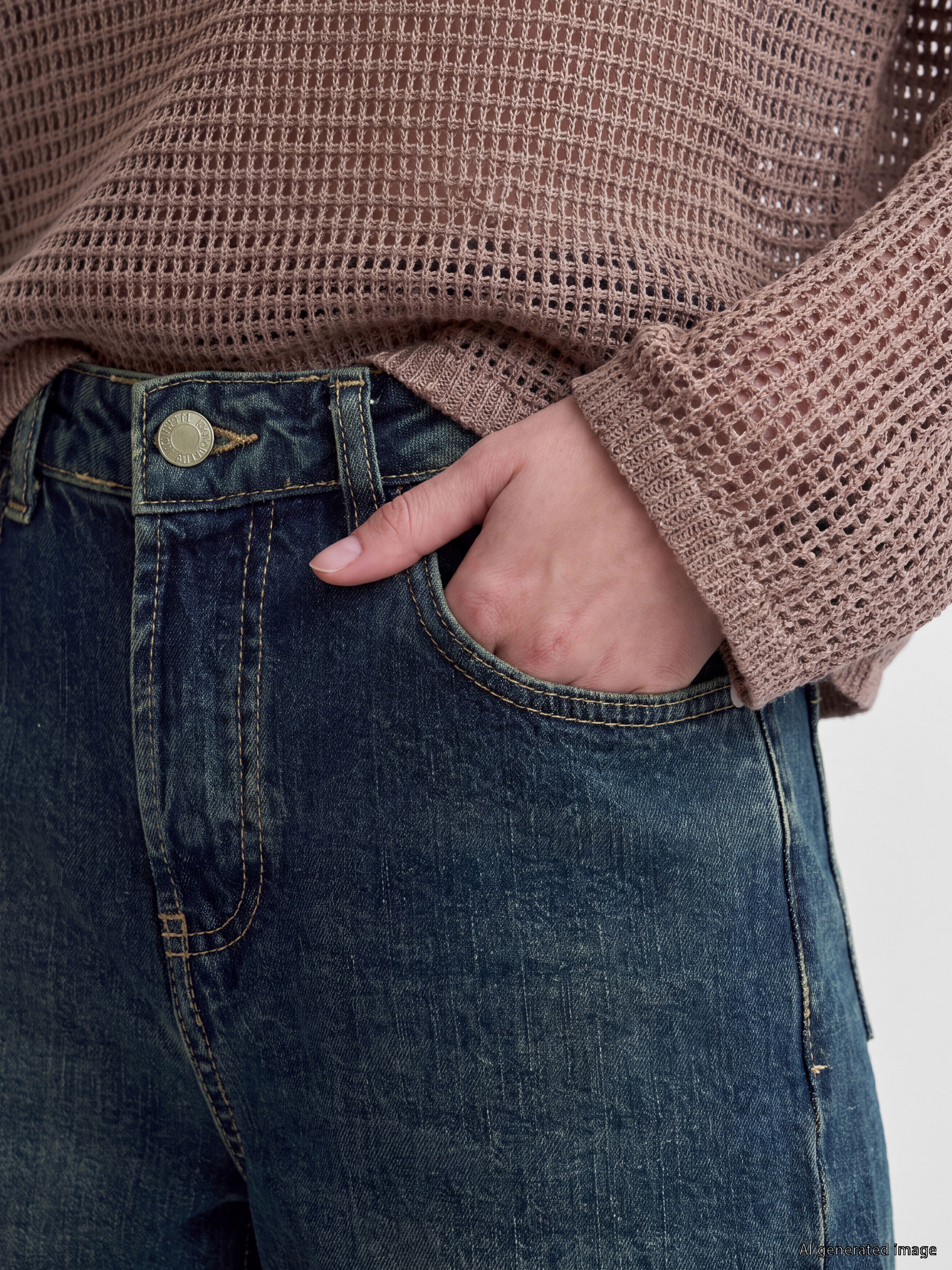 LCW Jeans Crop Straight Fit Kadın Jean Pantolon görsel 4