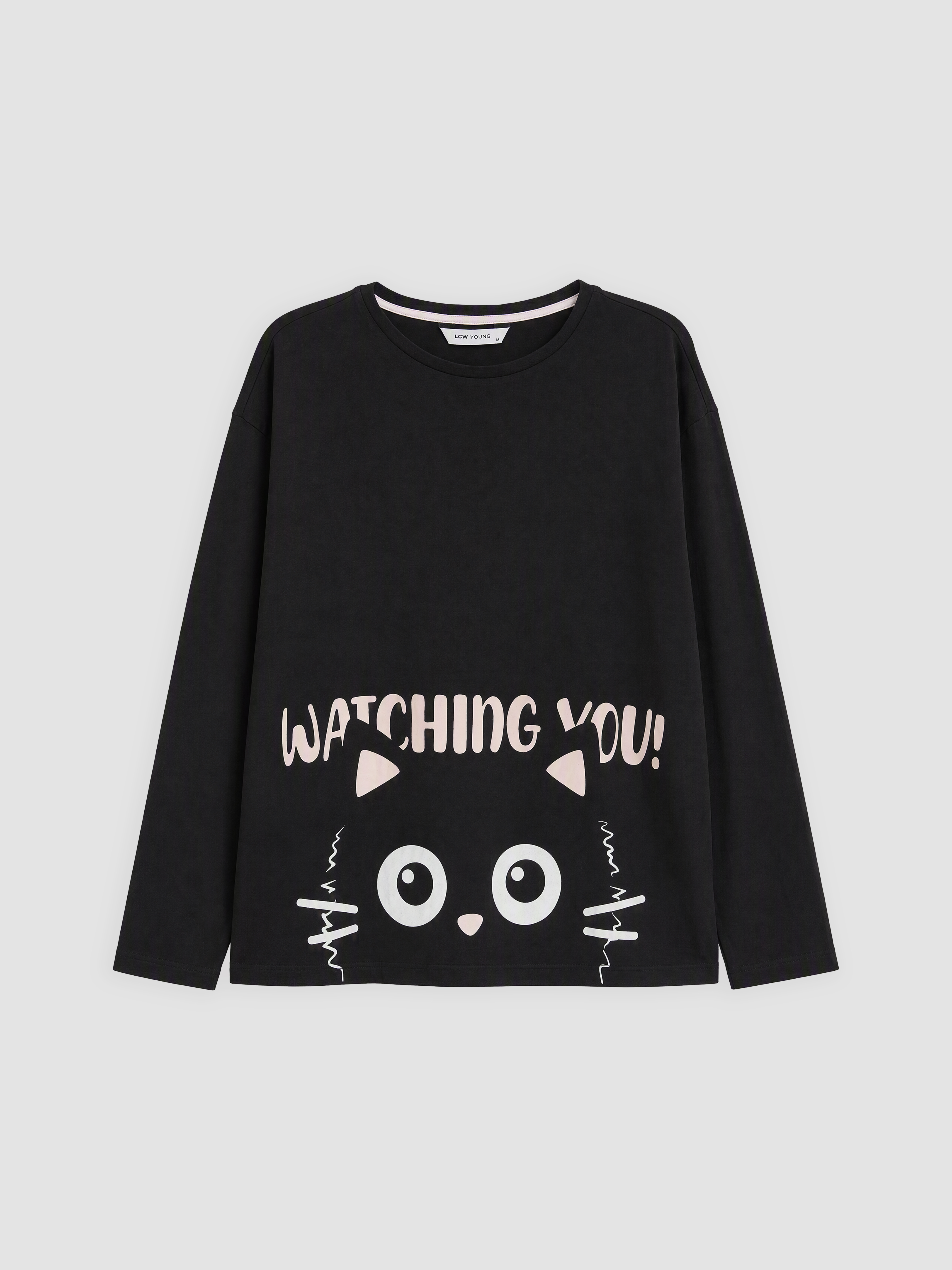 LCW Young Bisiklet Yaka Baskılı Kadın Pijama Takım görsel 6