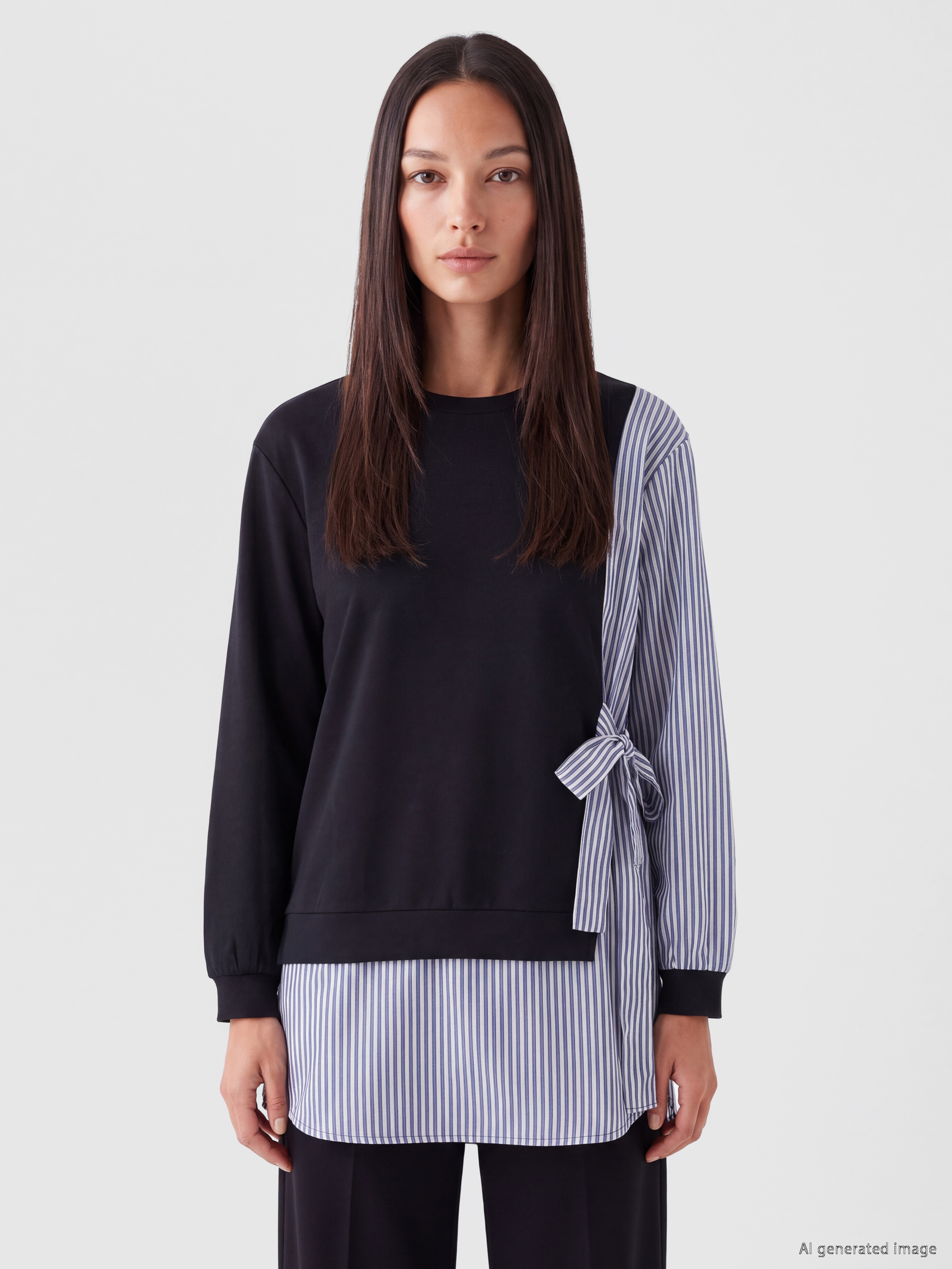 LC WAIKIKI Çizgili Kadın Sweatshirt Tunik