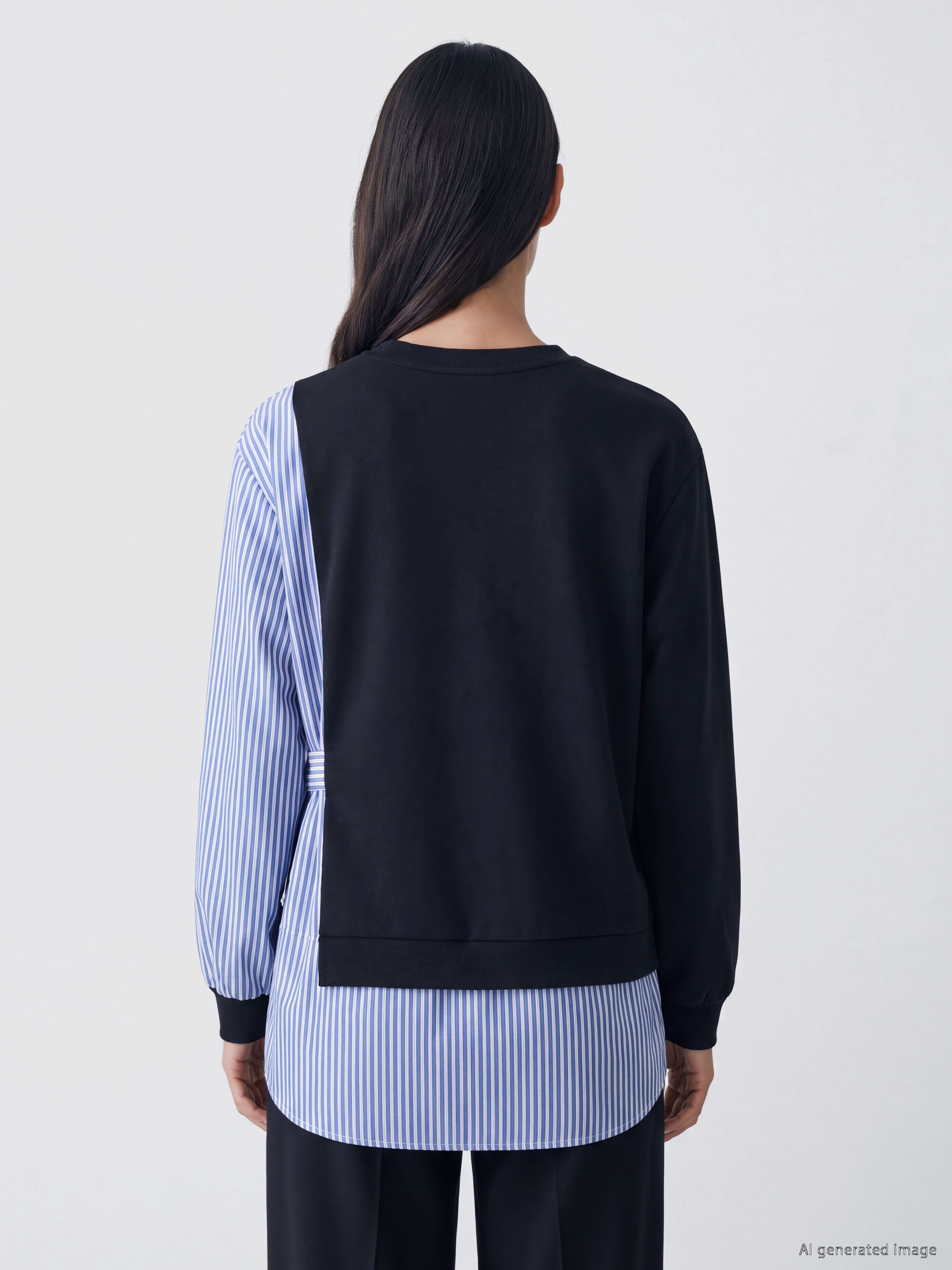 LC WAIKIKI Çizgili Kadın Sweatshirt Tunik görsel 4