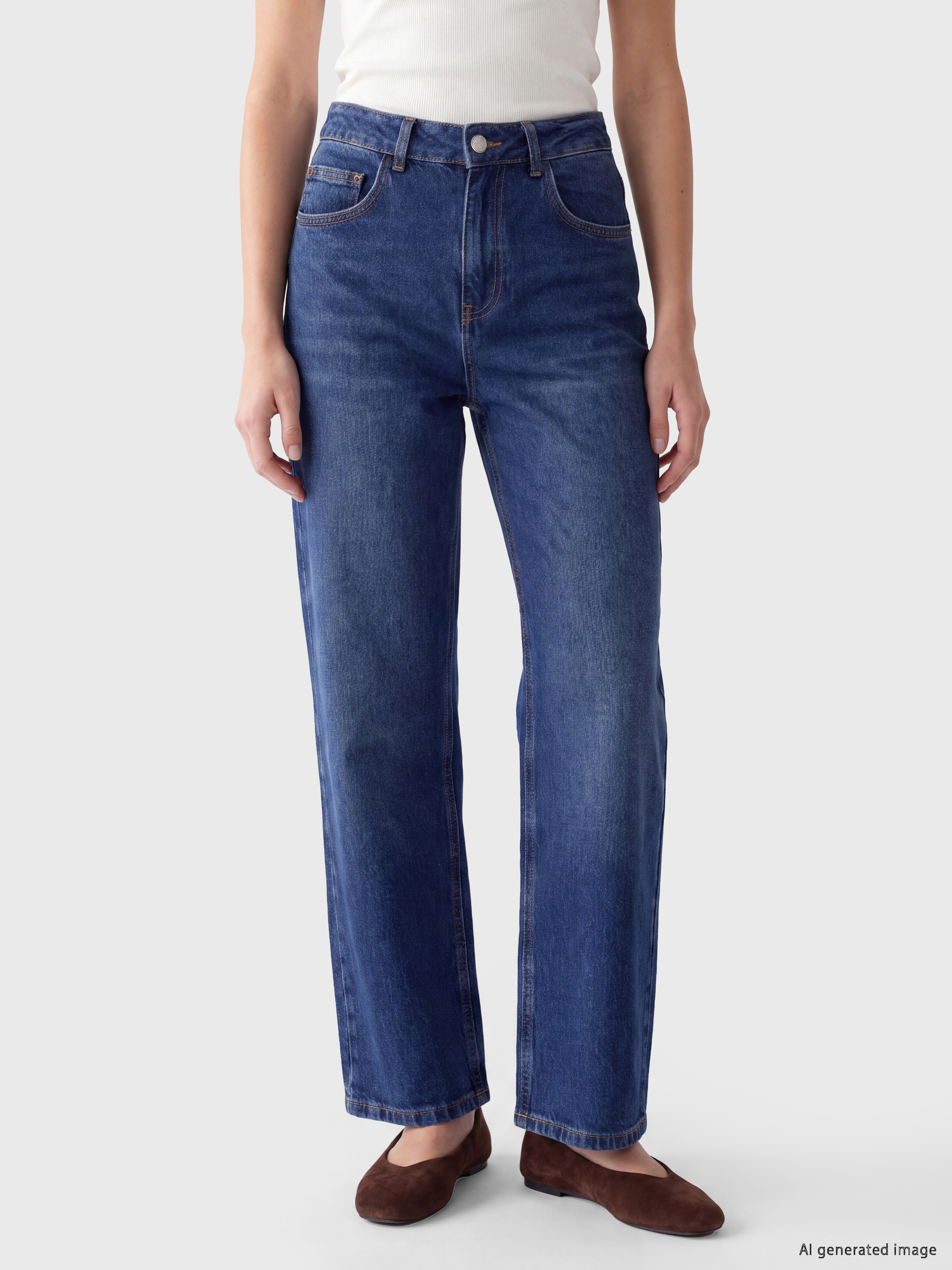 LCW Modest Straight Fit Kadın Jean Pantolon görsel 2