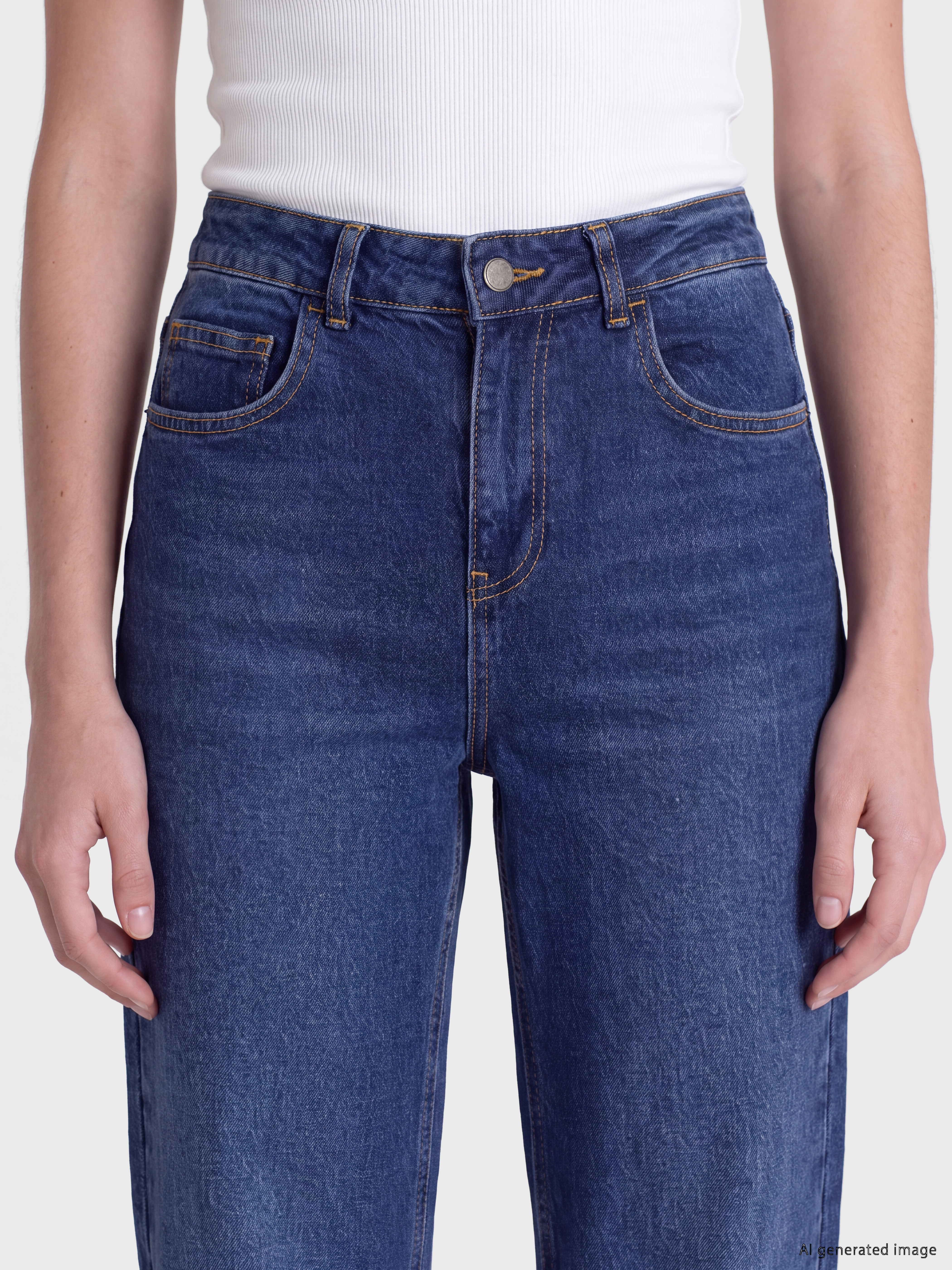 LCW Modest Straight Fit Kadın Jean Pantolon görsel 3