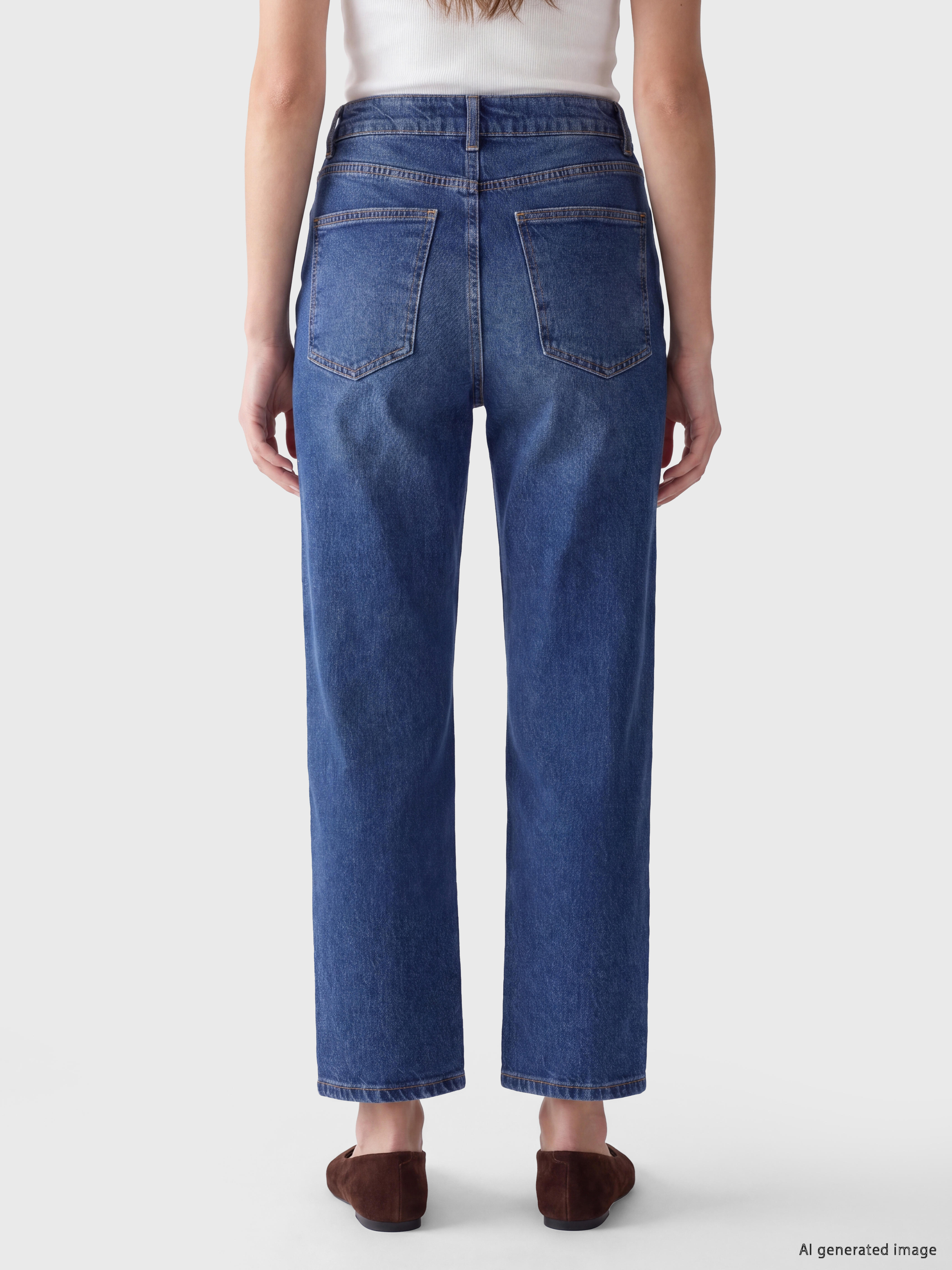 LCW Modest Straight Fit Kadın Jean Pantolon görsel 4