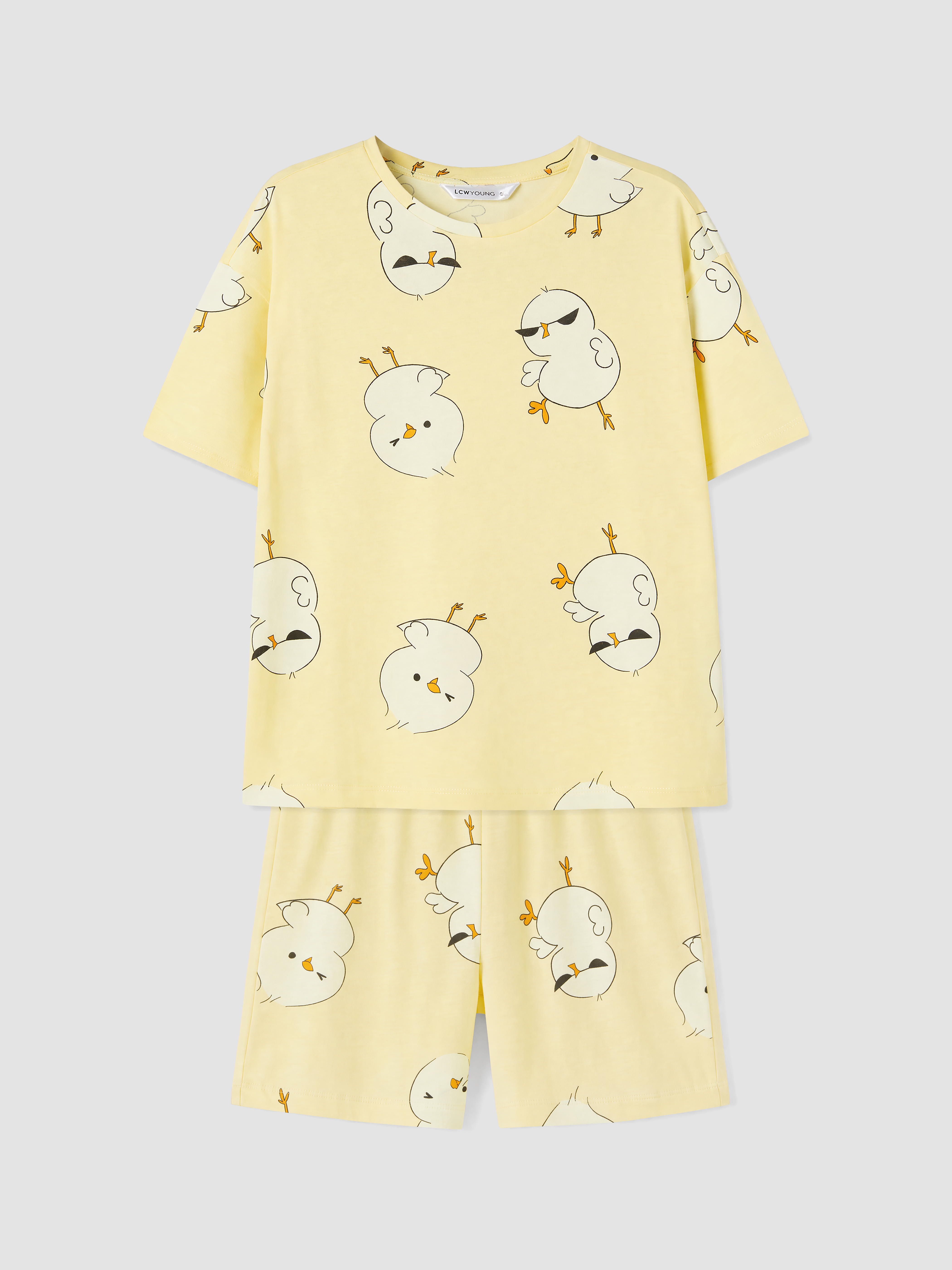 LCW Young Desenli Kadın Şortlu Pijama Takımı görsel 5