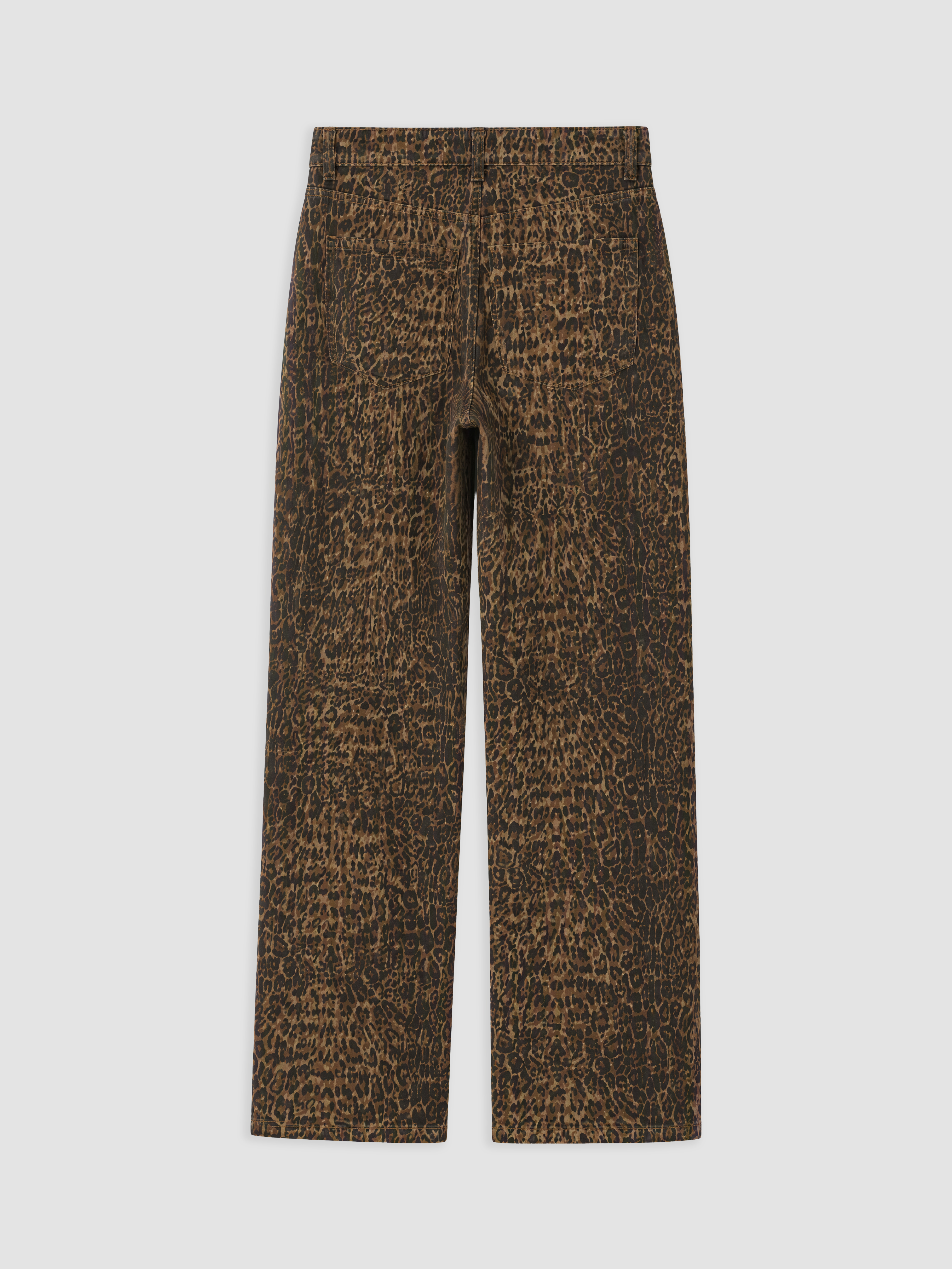 LCW Jeans Straight Fit Leopar Desenli Kadın Jean Pantolon görsel 6