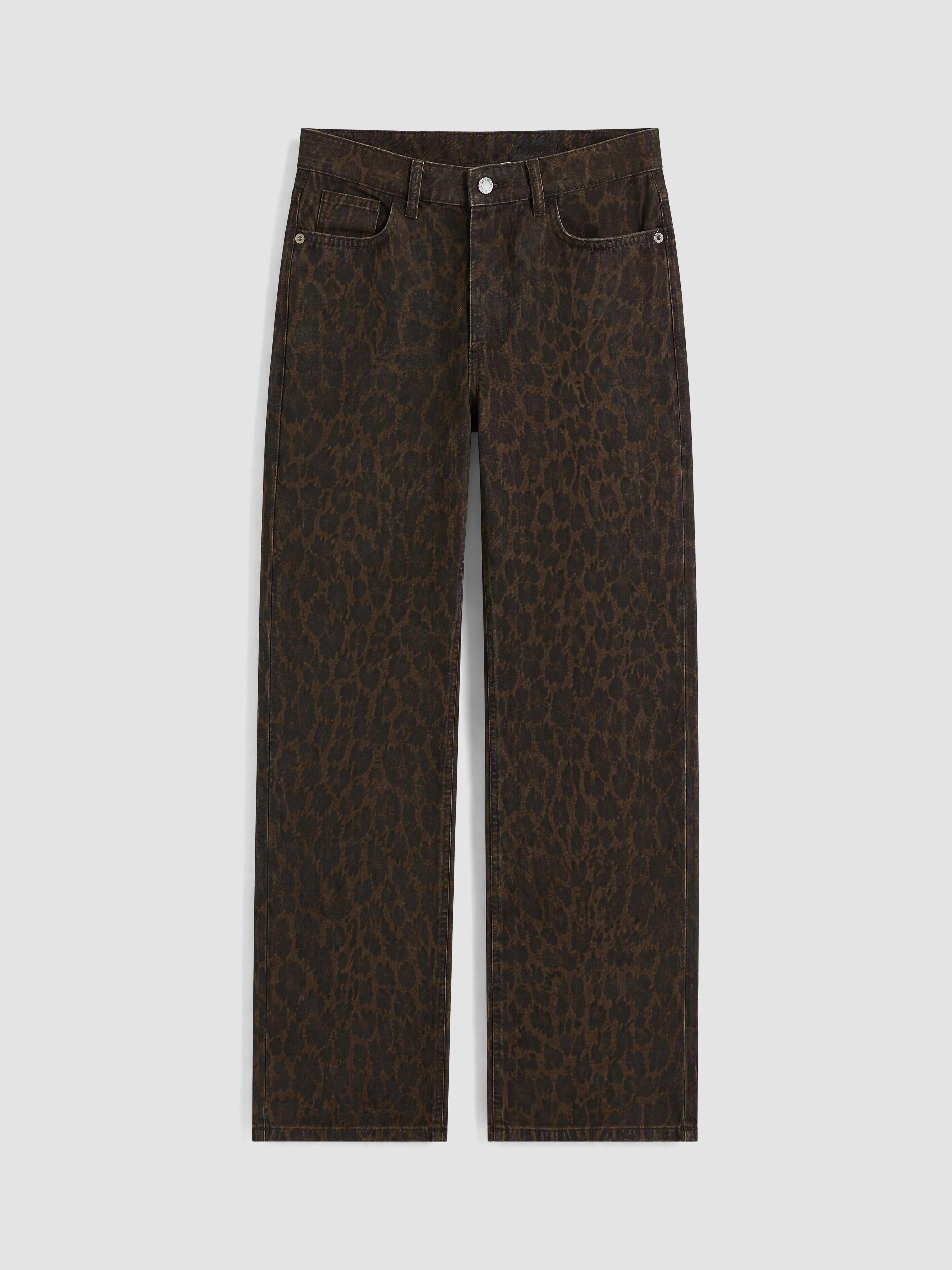 LCW Jeans Leopar Desenli Straight Fit Kadın Jean Pantolon görsel 6