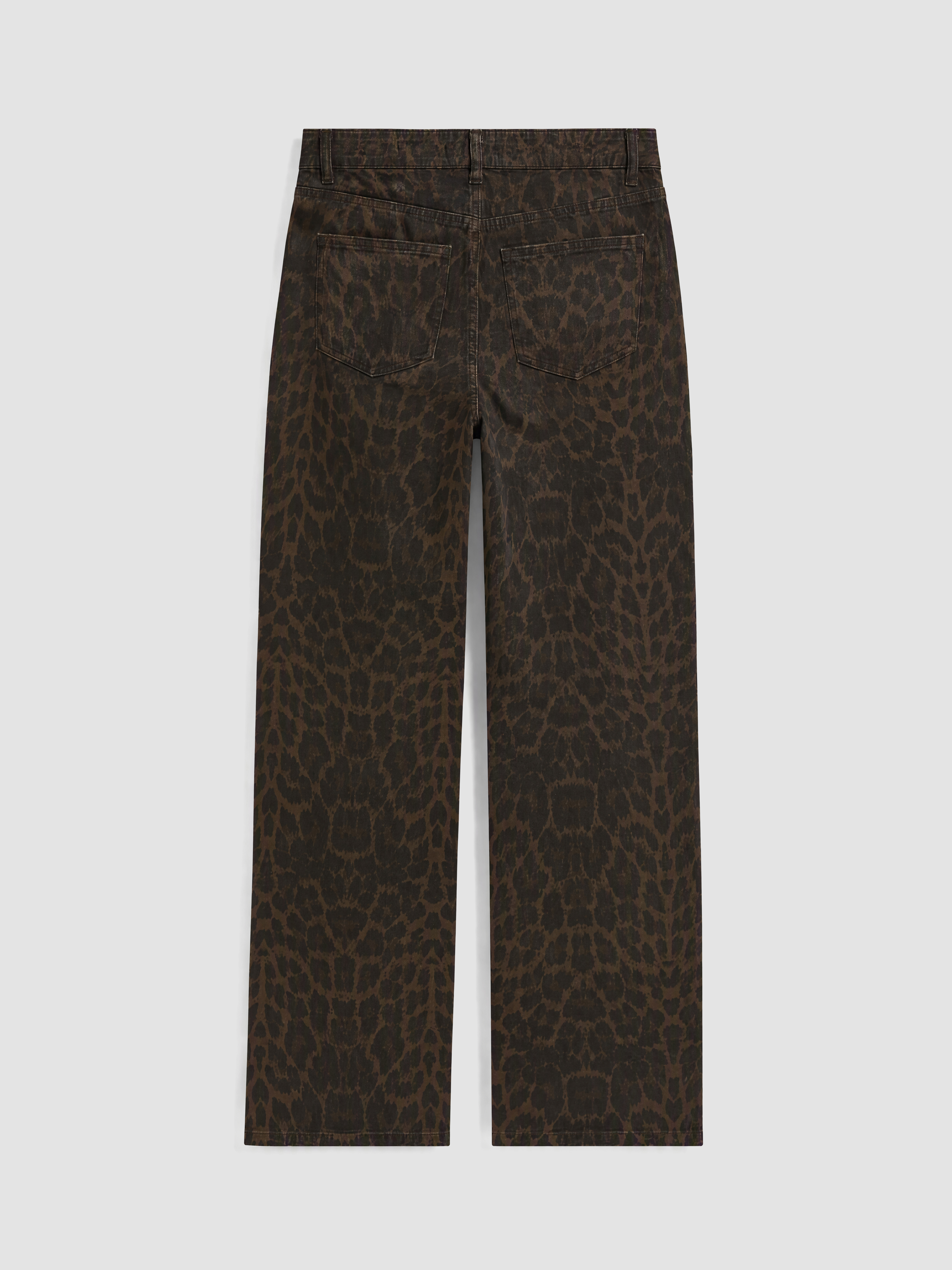 LCW Jeans Leopar Desenli Straight Fit Kadın Jean Pantolon görsel 8
