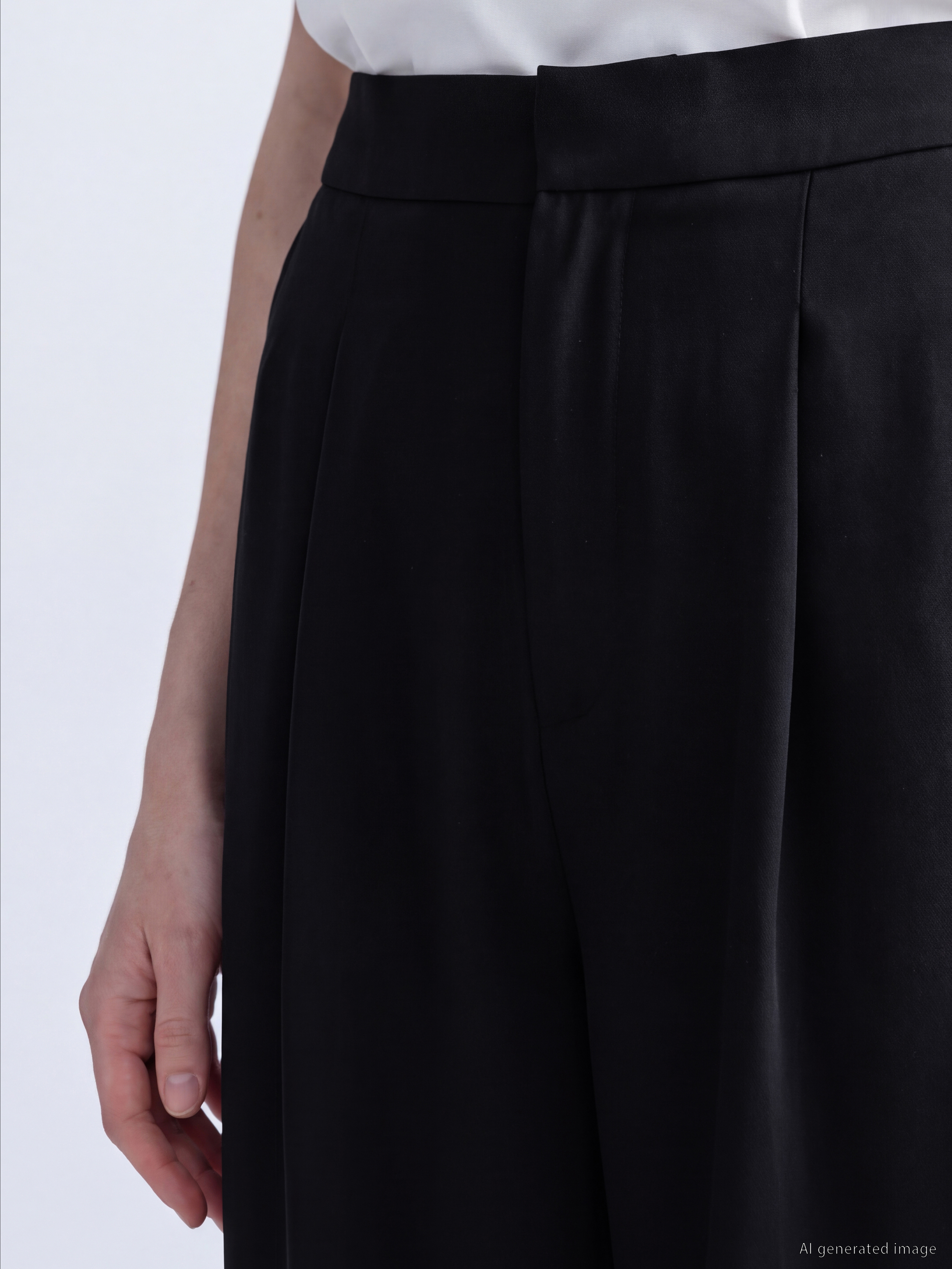 LCW Comfort Regular Fit Kadın Pileli Kumaş Pantolon görsel 3