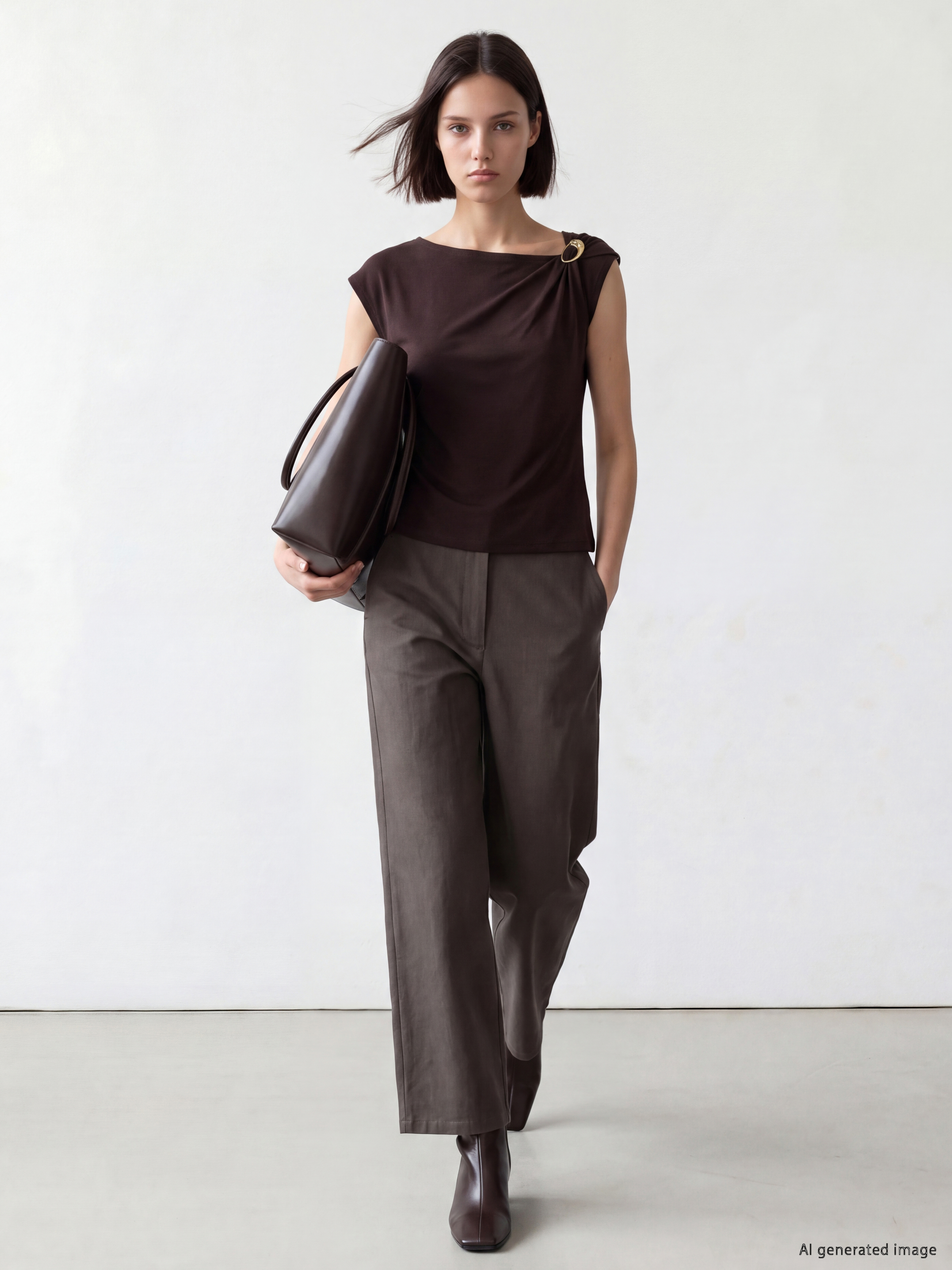 LCW Comfort Kayık Yaka Metal Aplikeli Bluz görsel 2