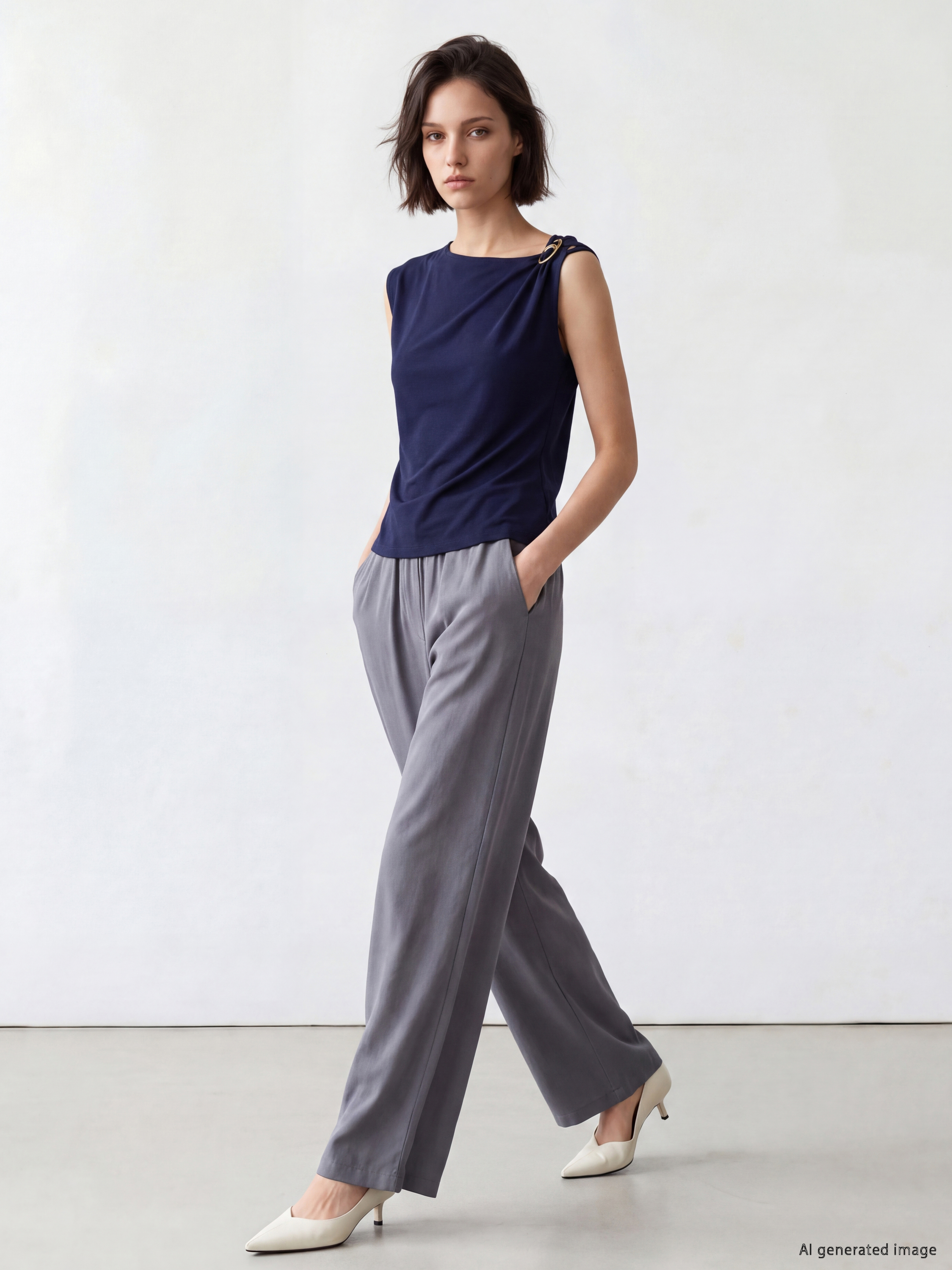 LCW Comfort Kayık Yaka Metal Aplikeli Bluz görsel 2