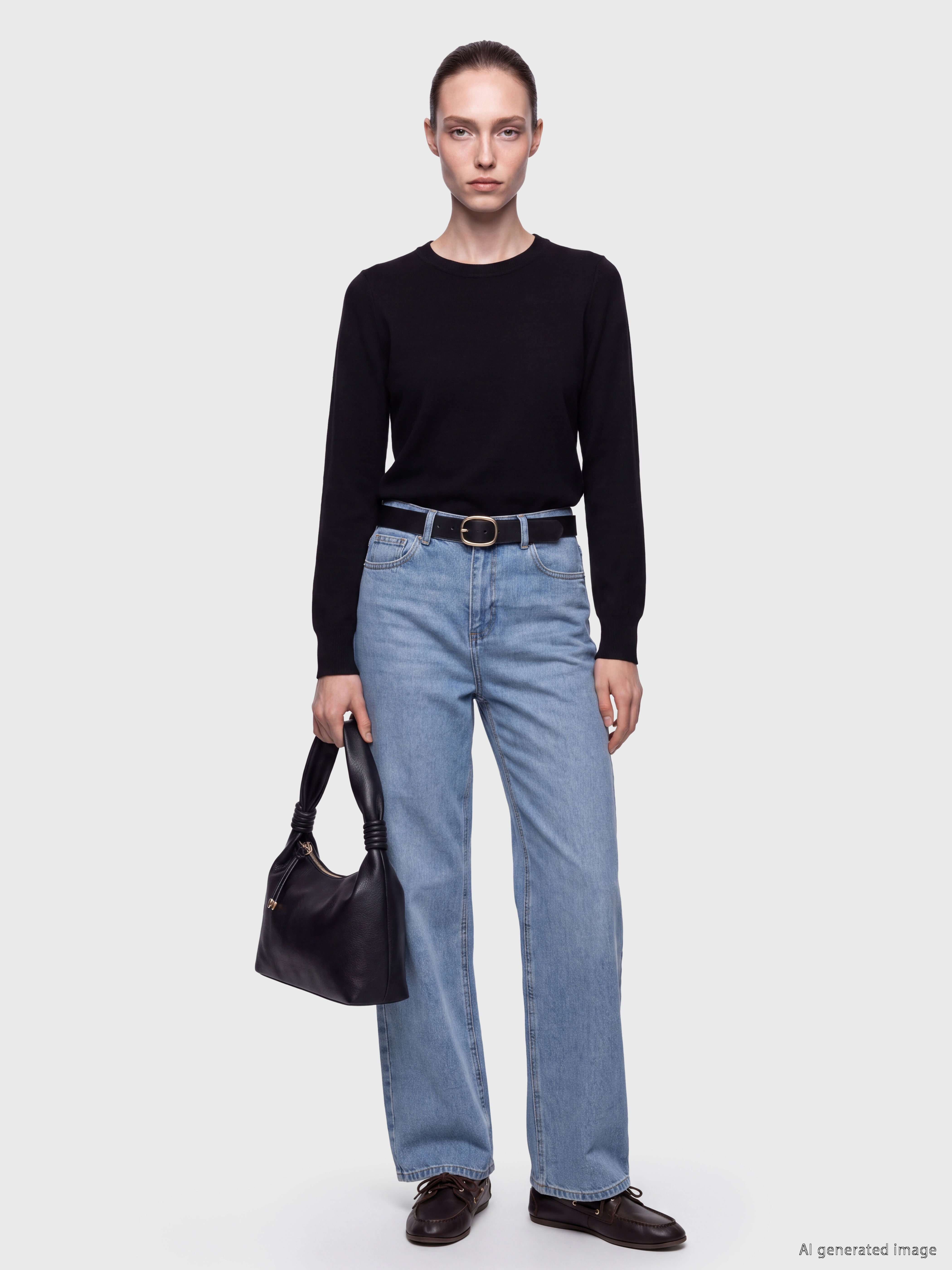 LCW Comfort Bisiklet Yaka Kadın Triko Kazak görsel 2