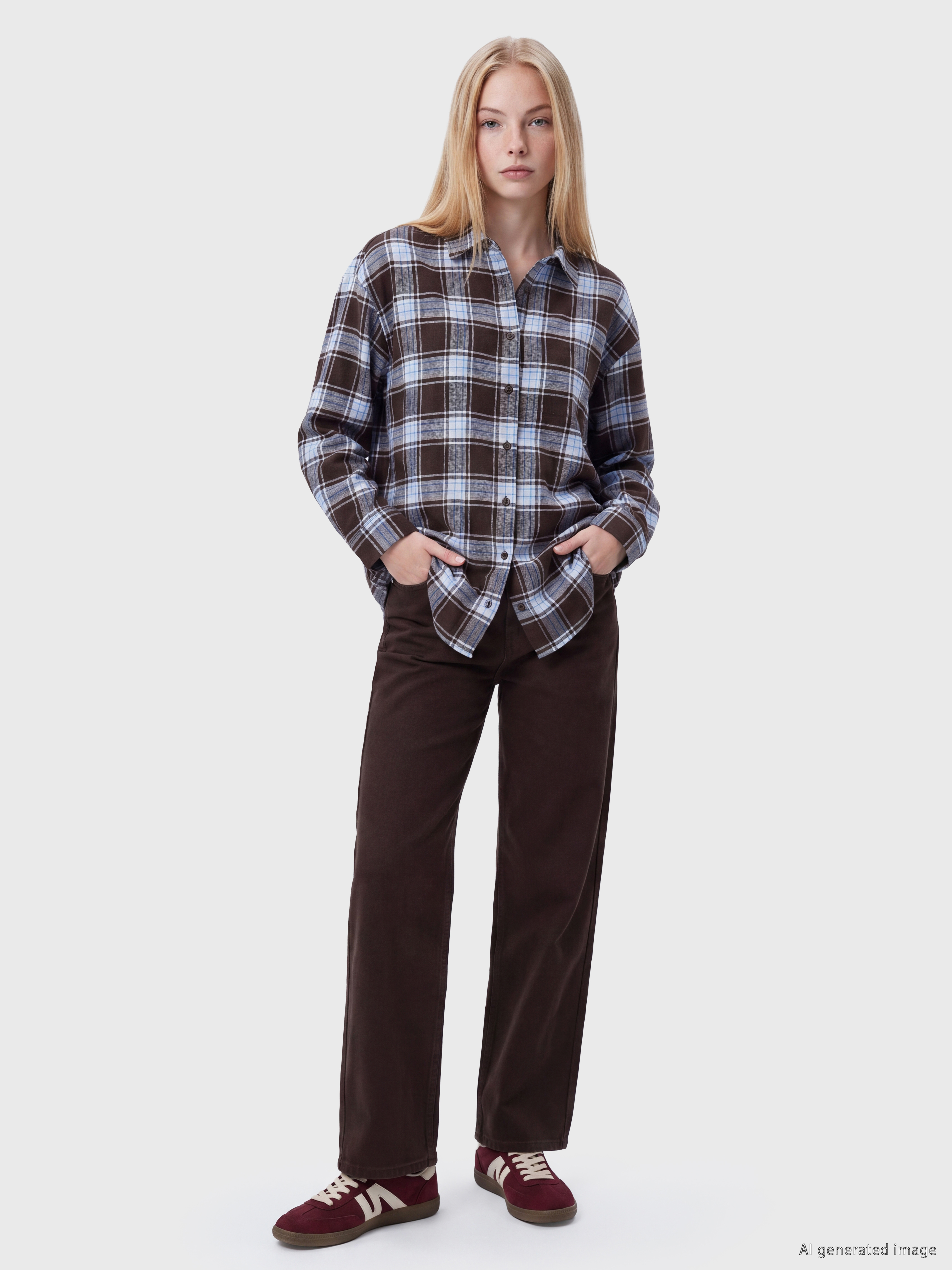 XSIDE Ekose Oversize Kadın Oduncu Gömlek görsel 2