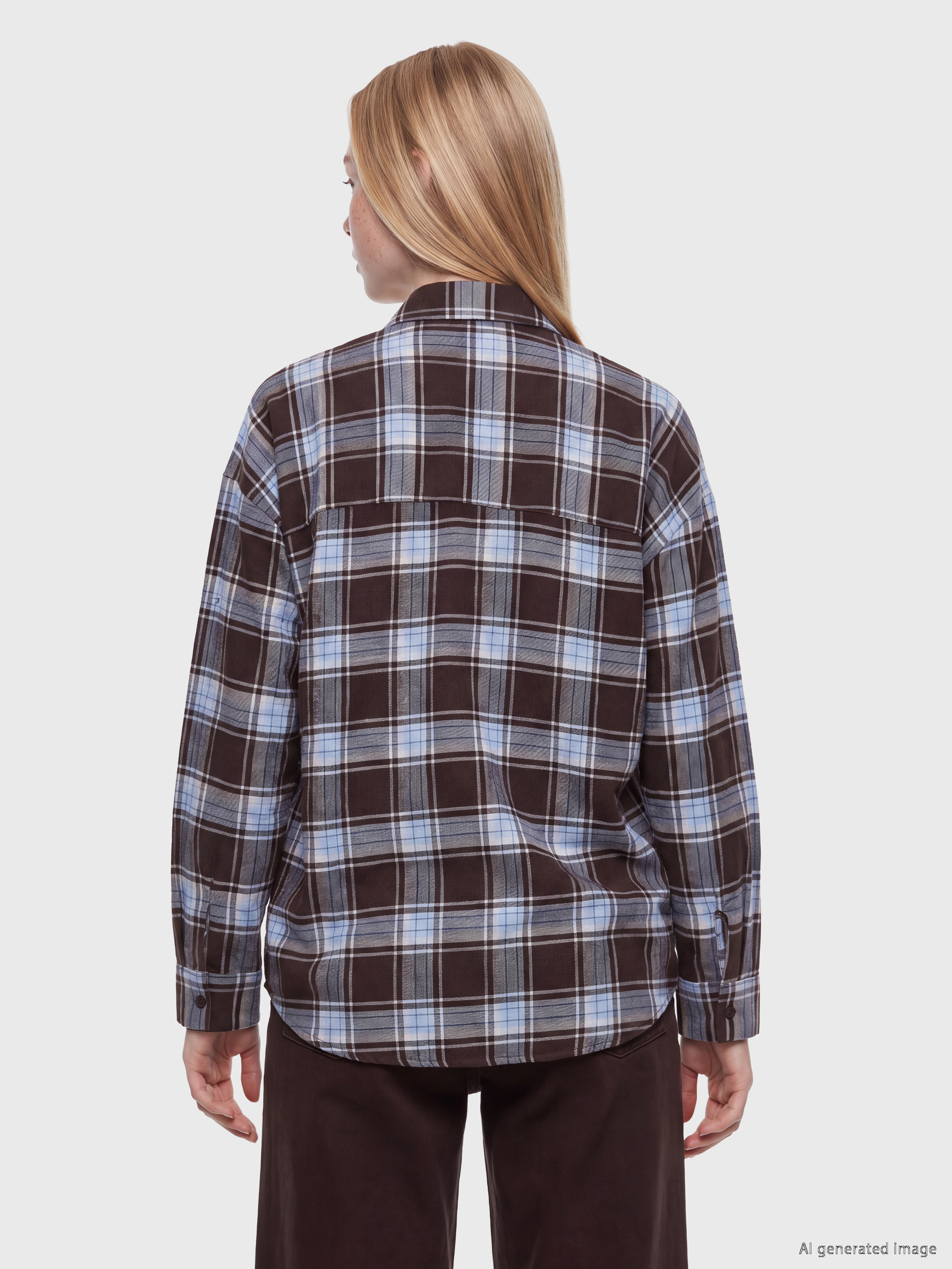 XSIDE Ekose Oversize Kadın Oduncu Gömlek görsel 4