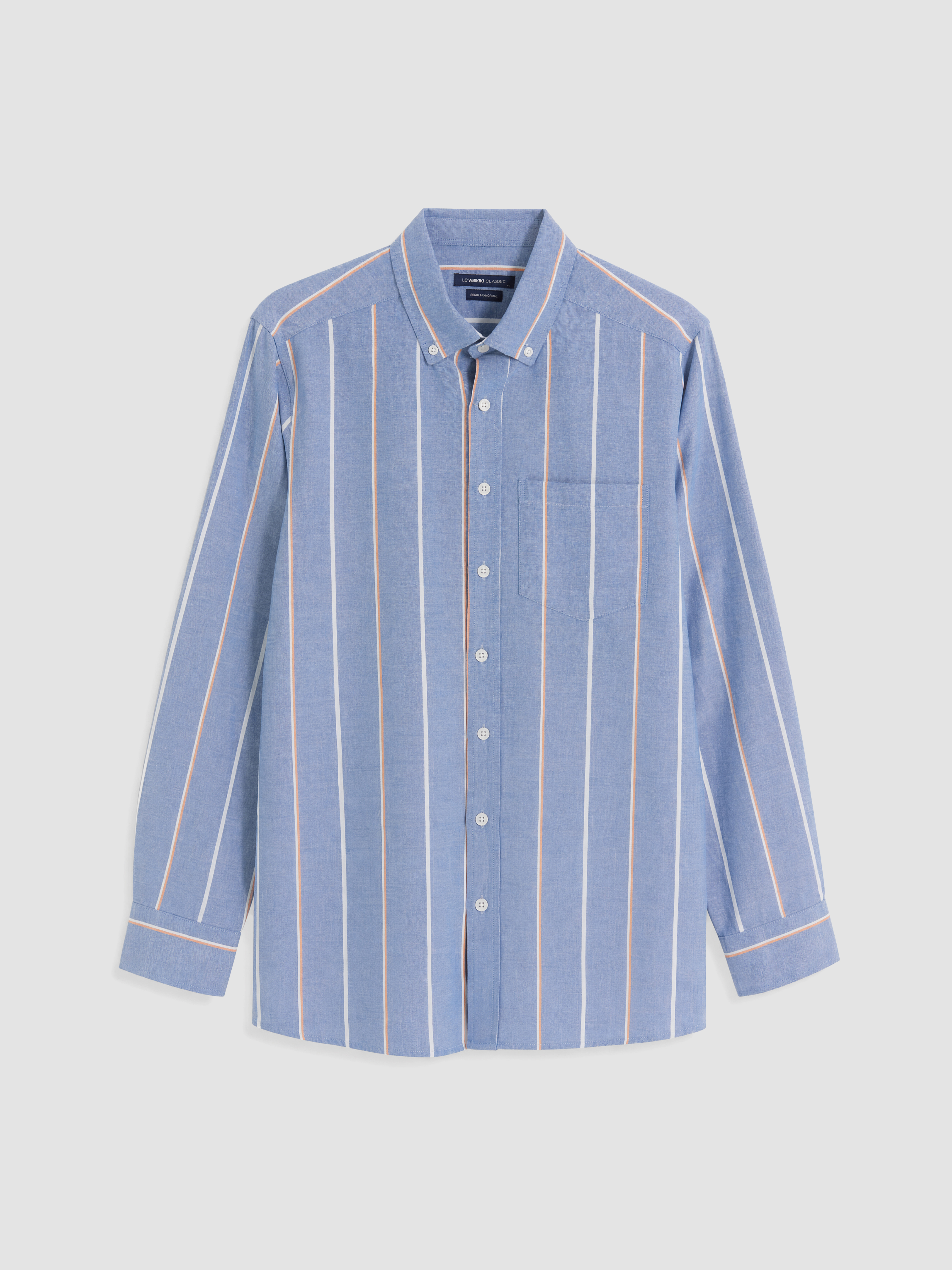 LCWAIKIKI Classic Regular Fit Çizgili Oxford Erkek Gömlek görsel 4