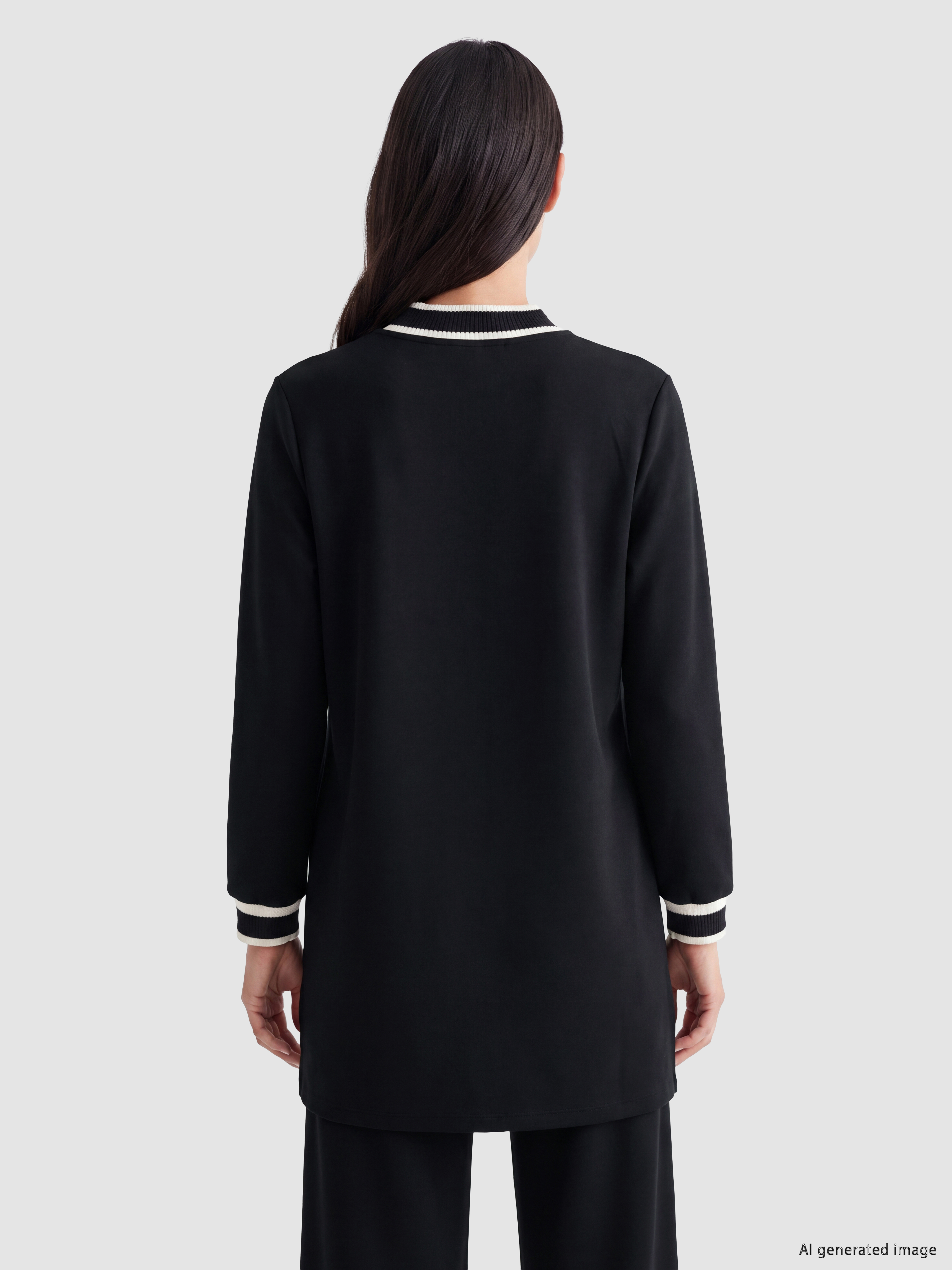 LCW EVERYDAY Şerit Detaylı Soft Touch Kadın Sweatshirt Tunik görsel 5