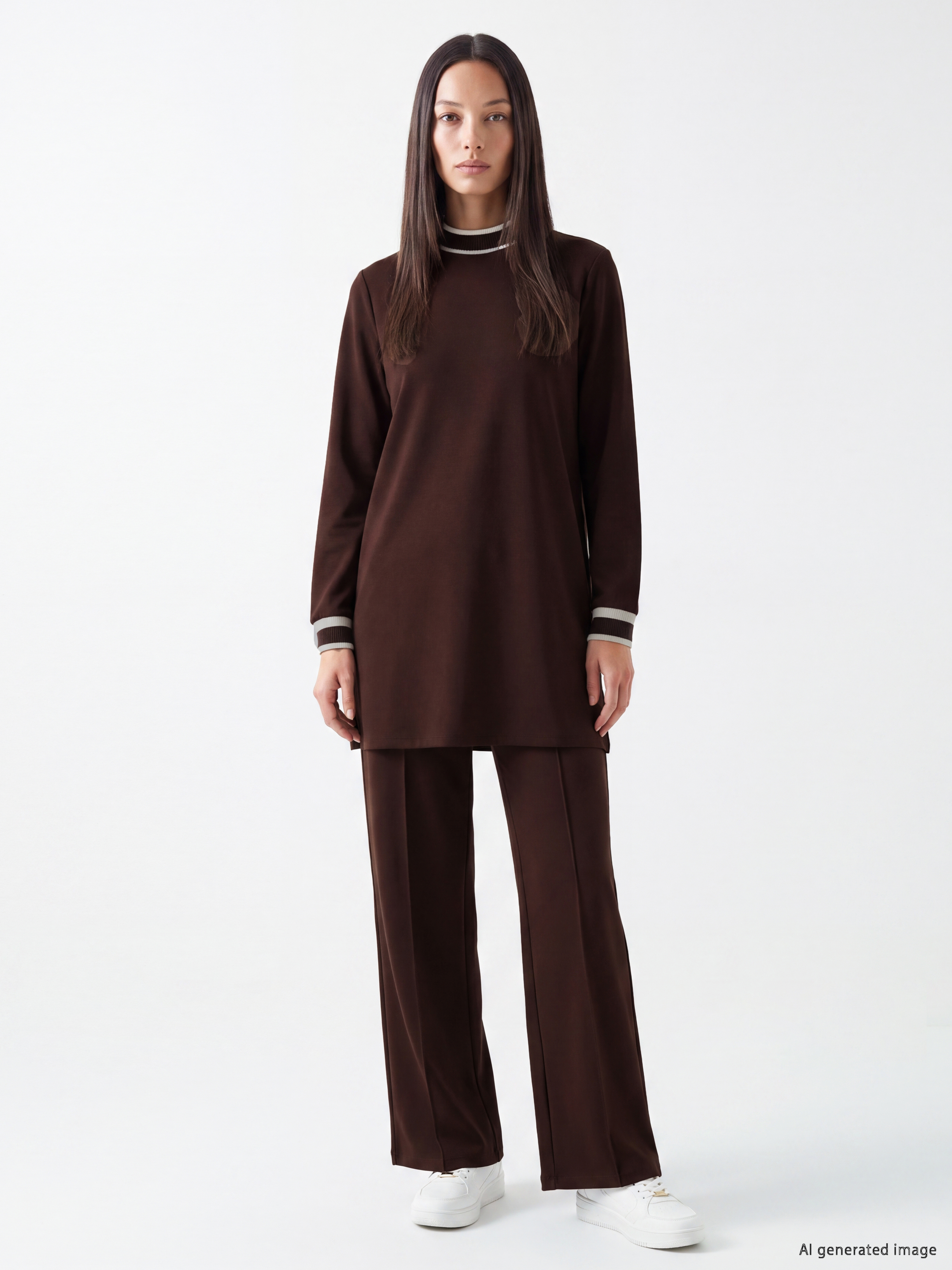 LCW EVERYDAY Şerit Detaylı Soft Touch Kadın Sweatshirt Tunik görsel 2
