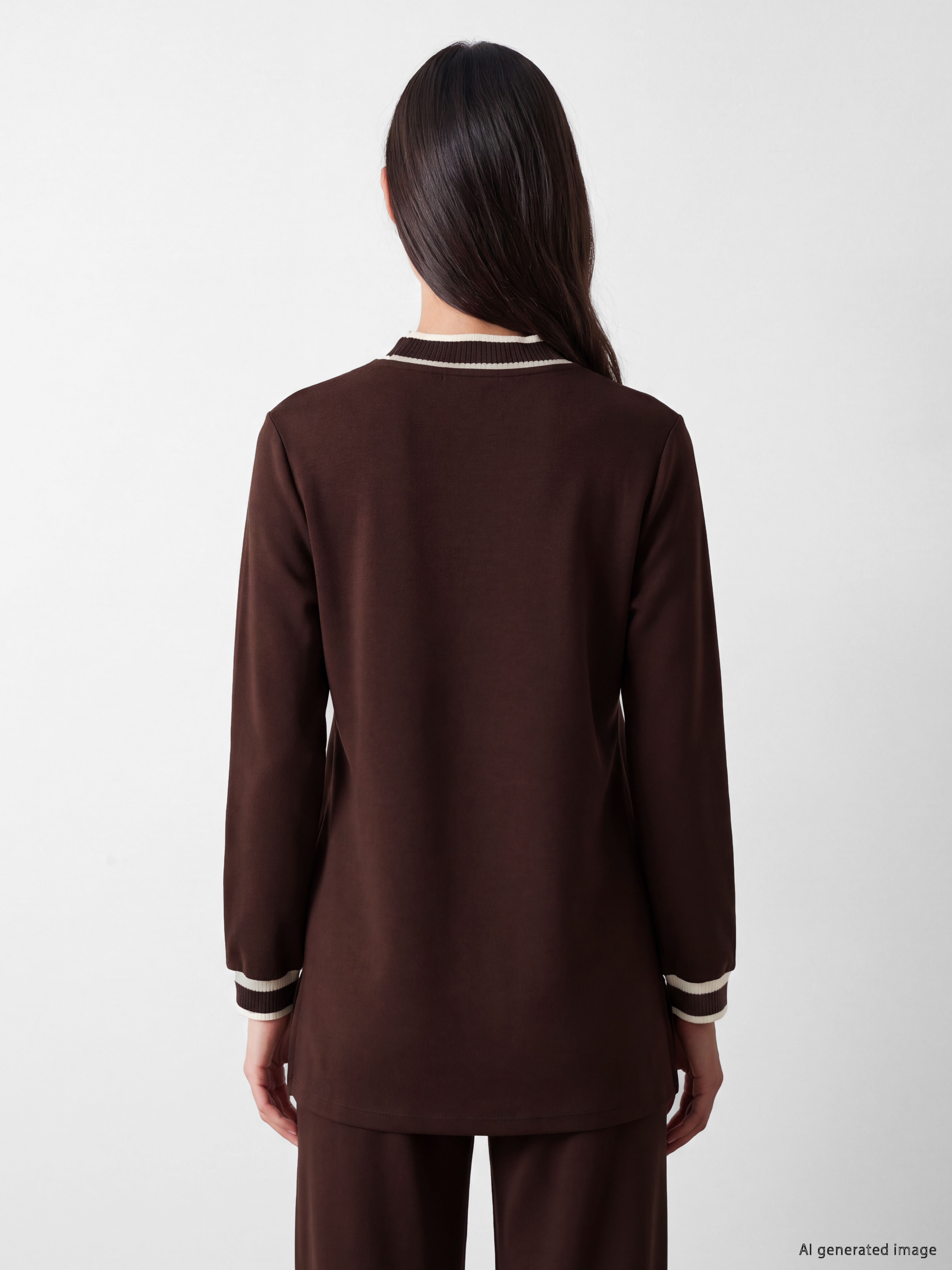 LCW EVERYDAY Şerit Detaylı Soft Touch Kadın Sweatshirt Tunik görsel 4