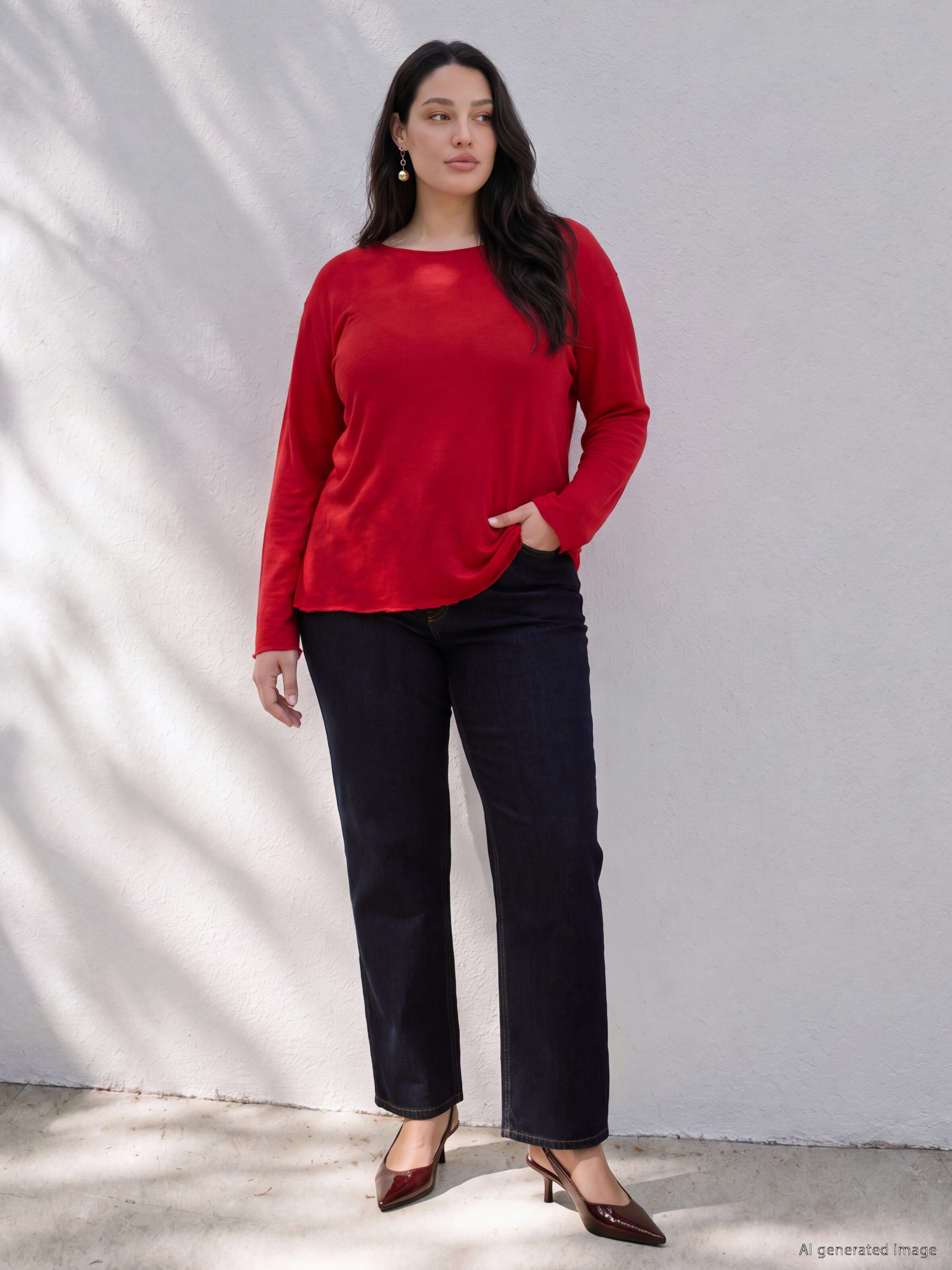 LCW Curve Büyük Beden Straight Fit Kadın Jean Pantolon