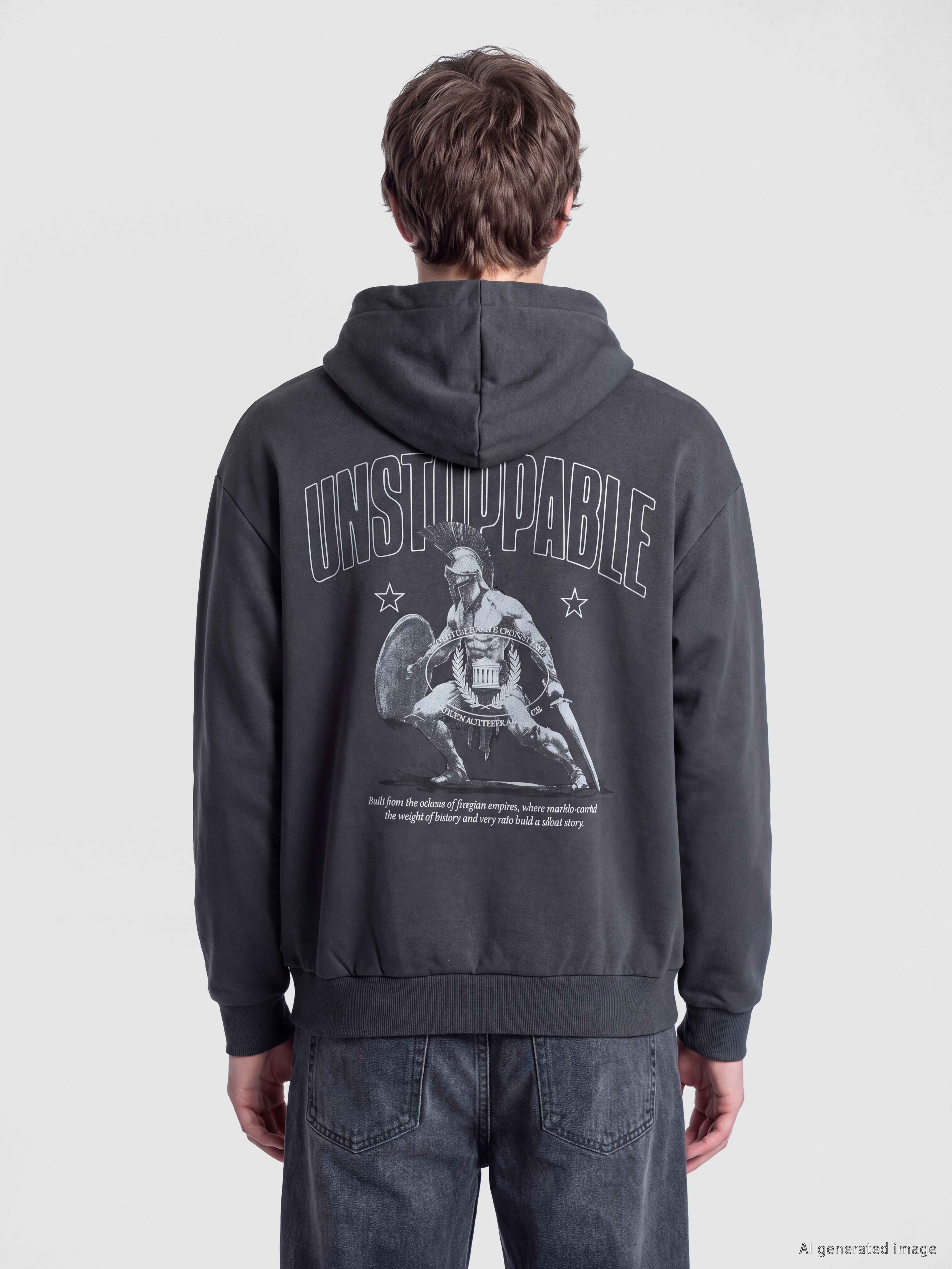XSIDE Baskılı Erkek Hoodie görsel 4