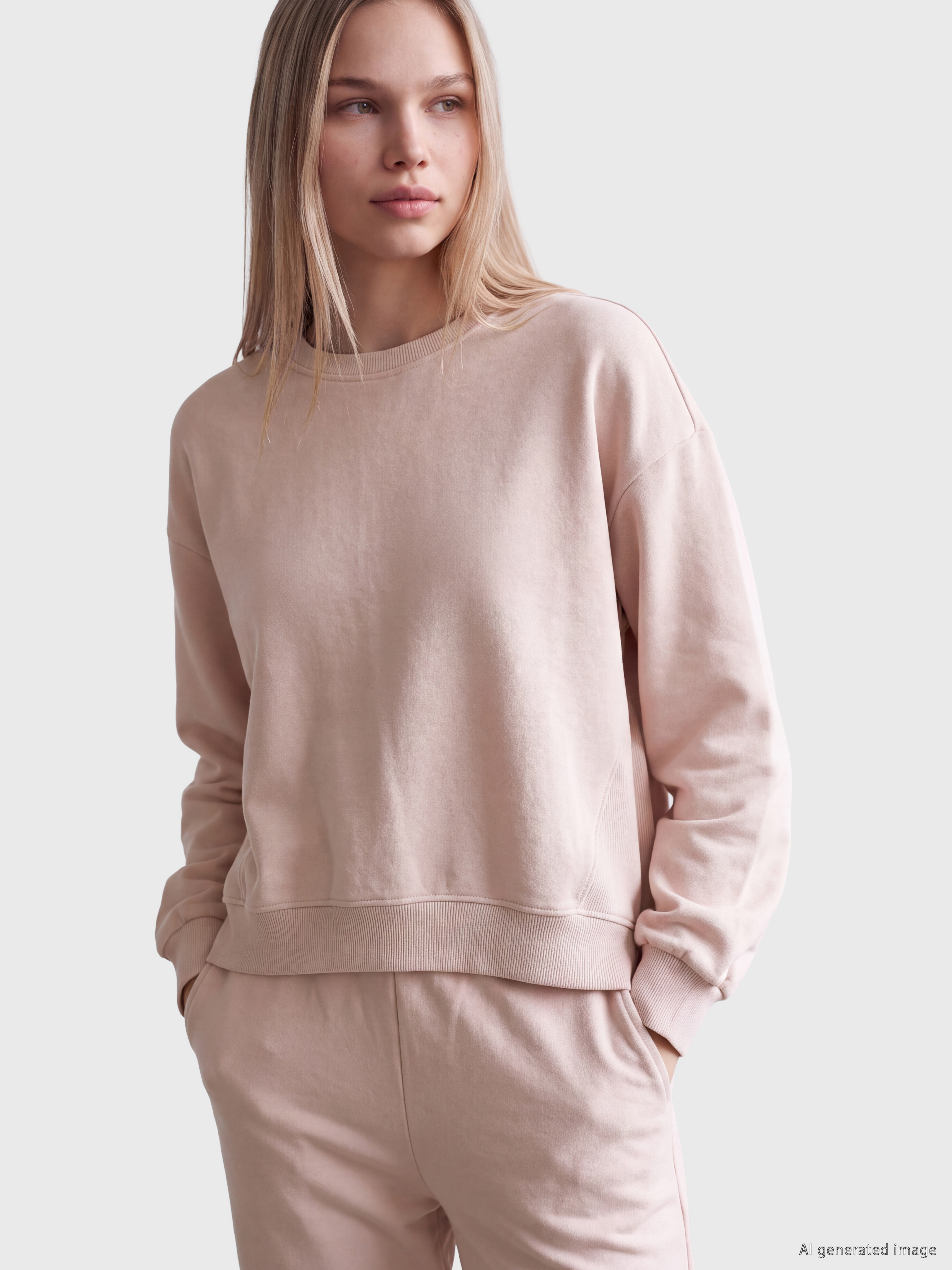 LCW Vision Bisiklet Yaka Oversize Kadın Sweatshirt