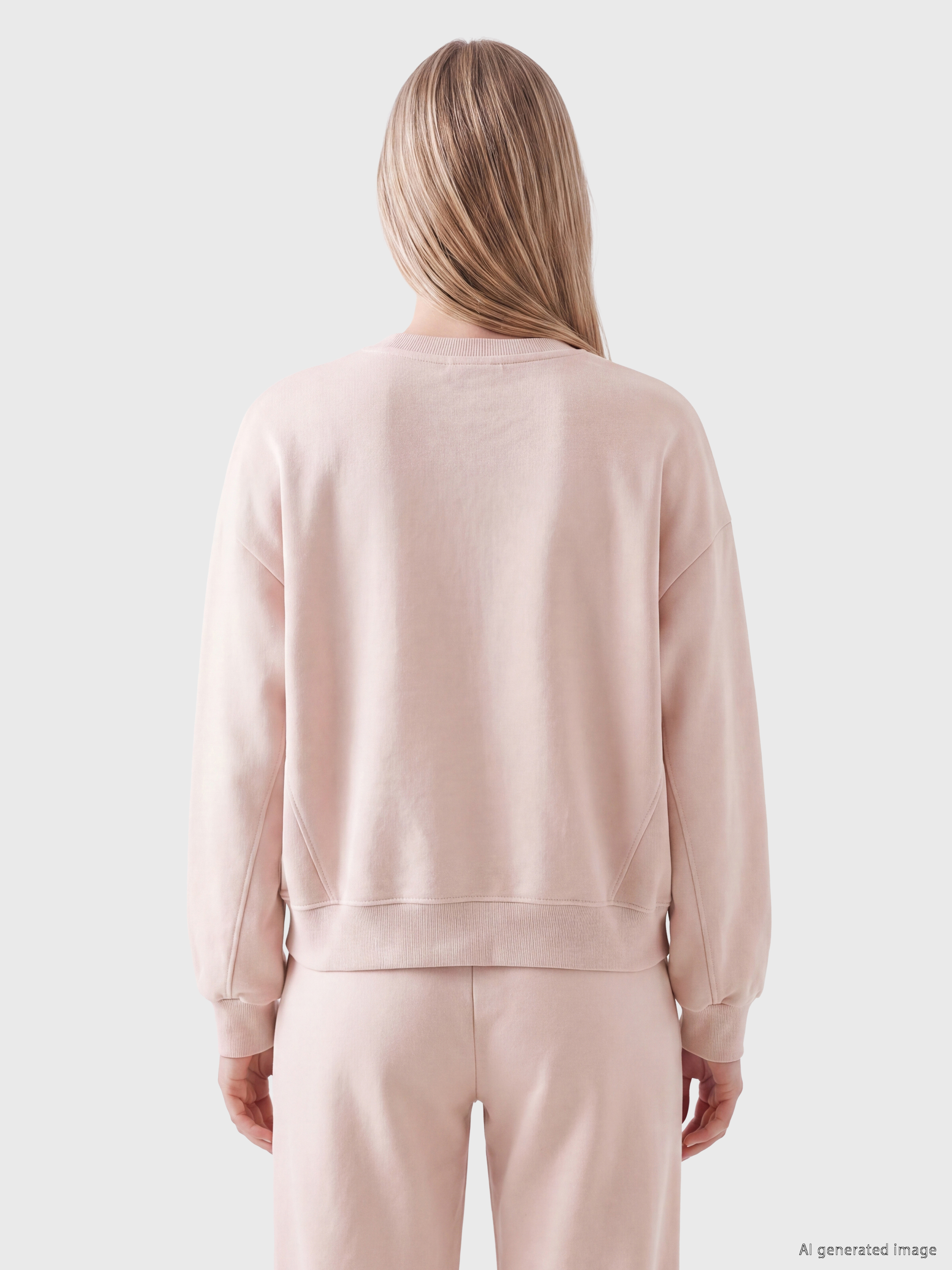 LCW Vision Bisiklet Yaka Oversize Kadın Sweatshirt görsel 4