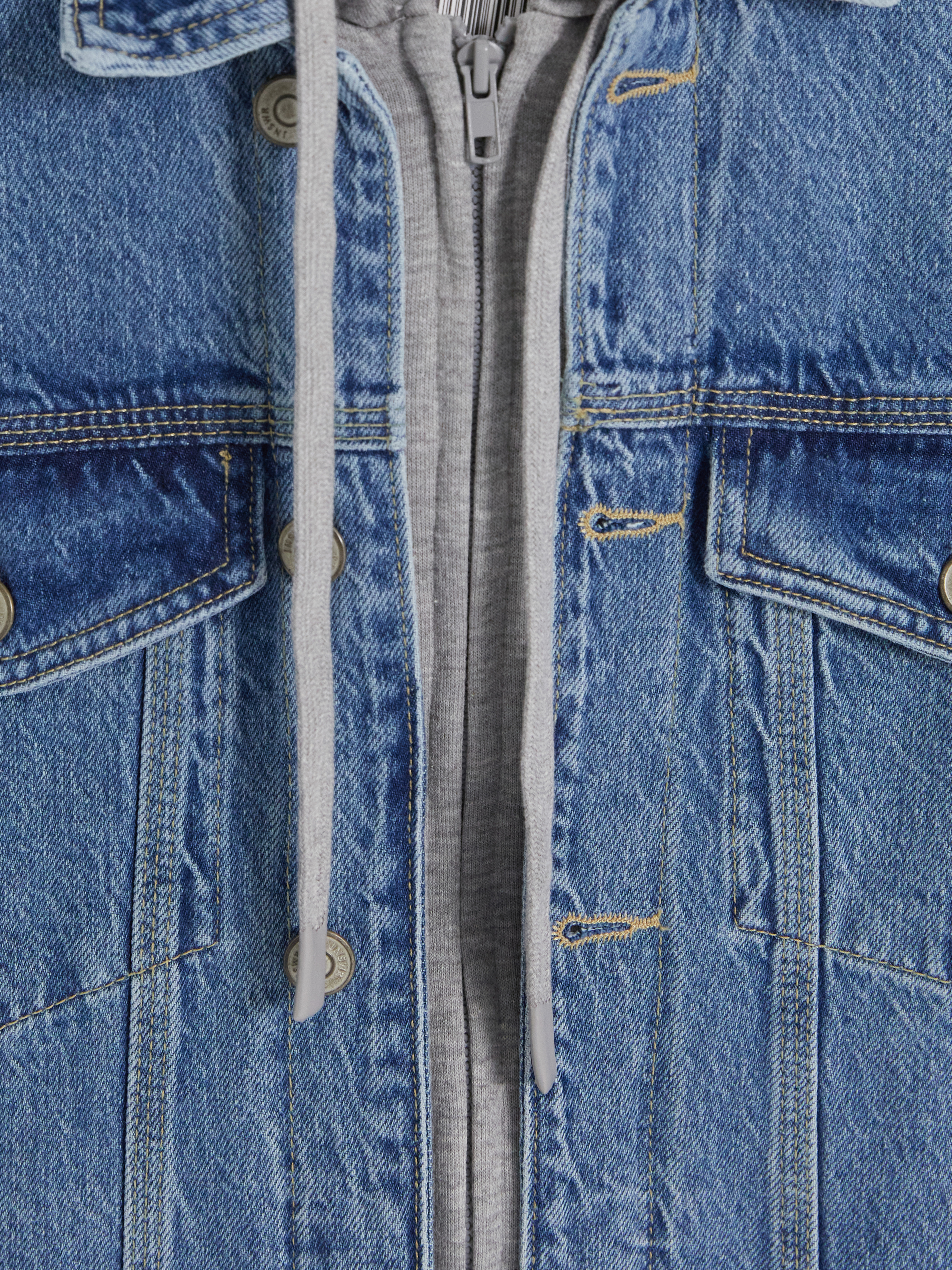 LCW Jeans Regular Fit Kapüşonlu Jean Ceket görsel 3