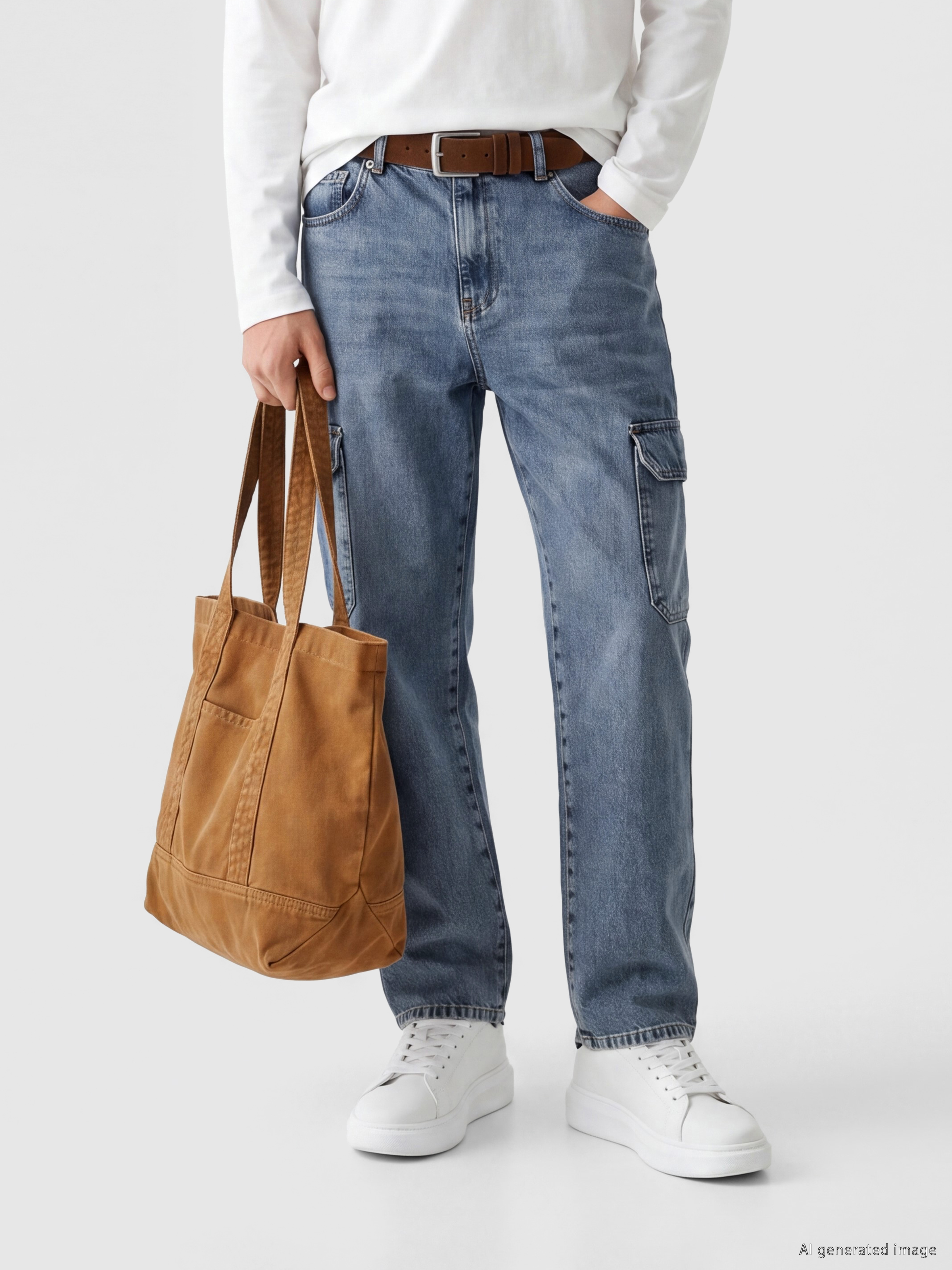 LCW Jeans Baggy Fit Erkek Kargo Jean Pantolon görsel 2