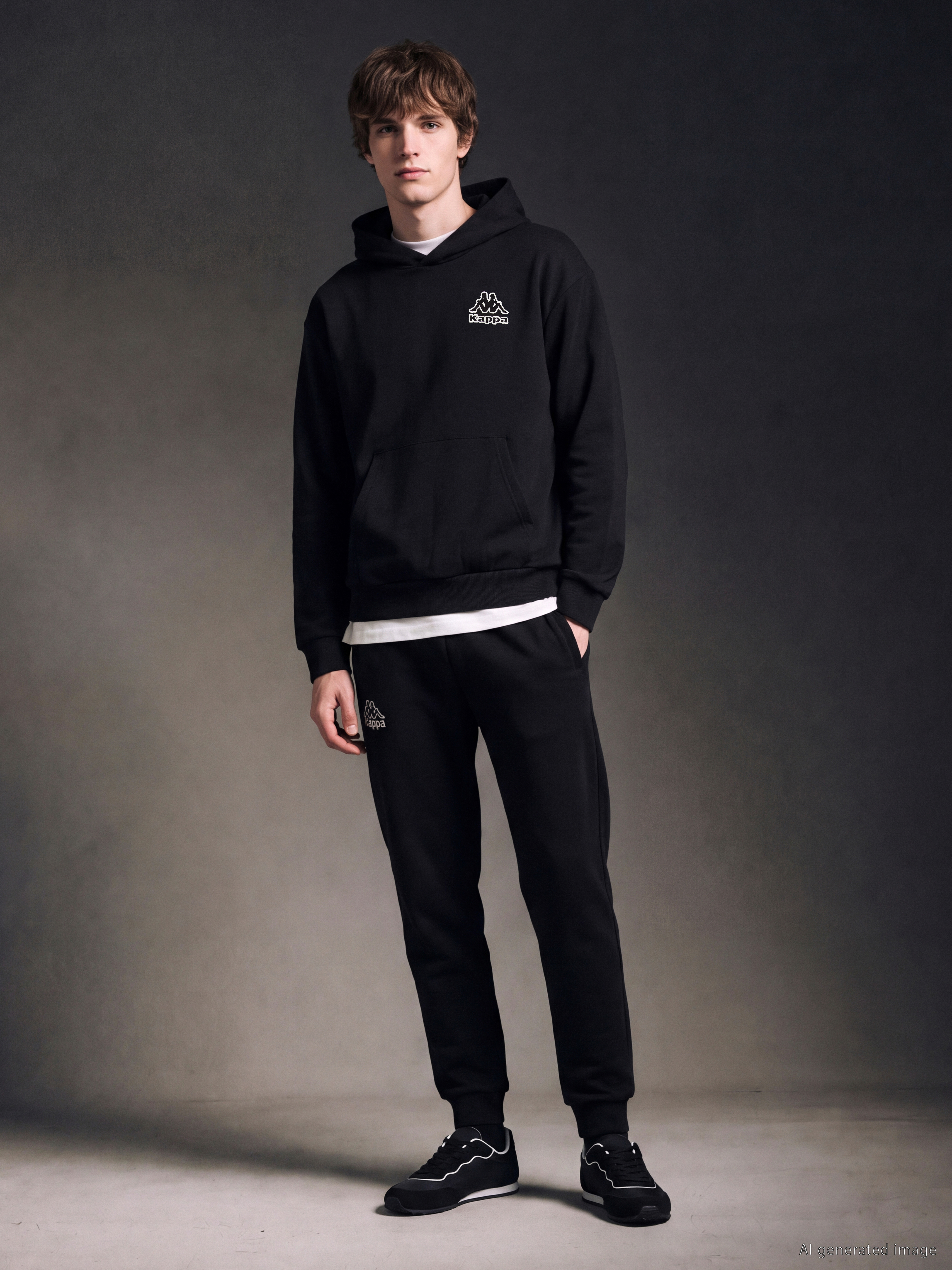 Kappa LC WAIKIKI Nakışlı Erkek Hoodie görsel 4