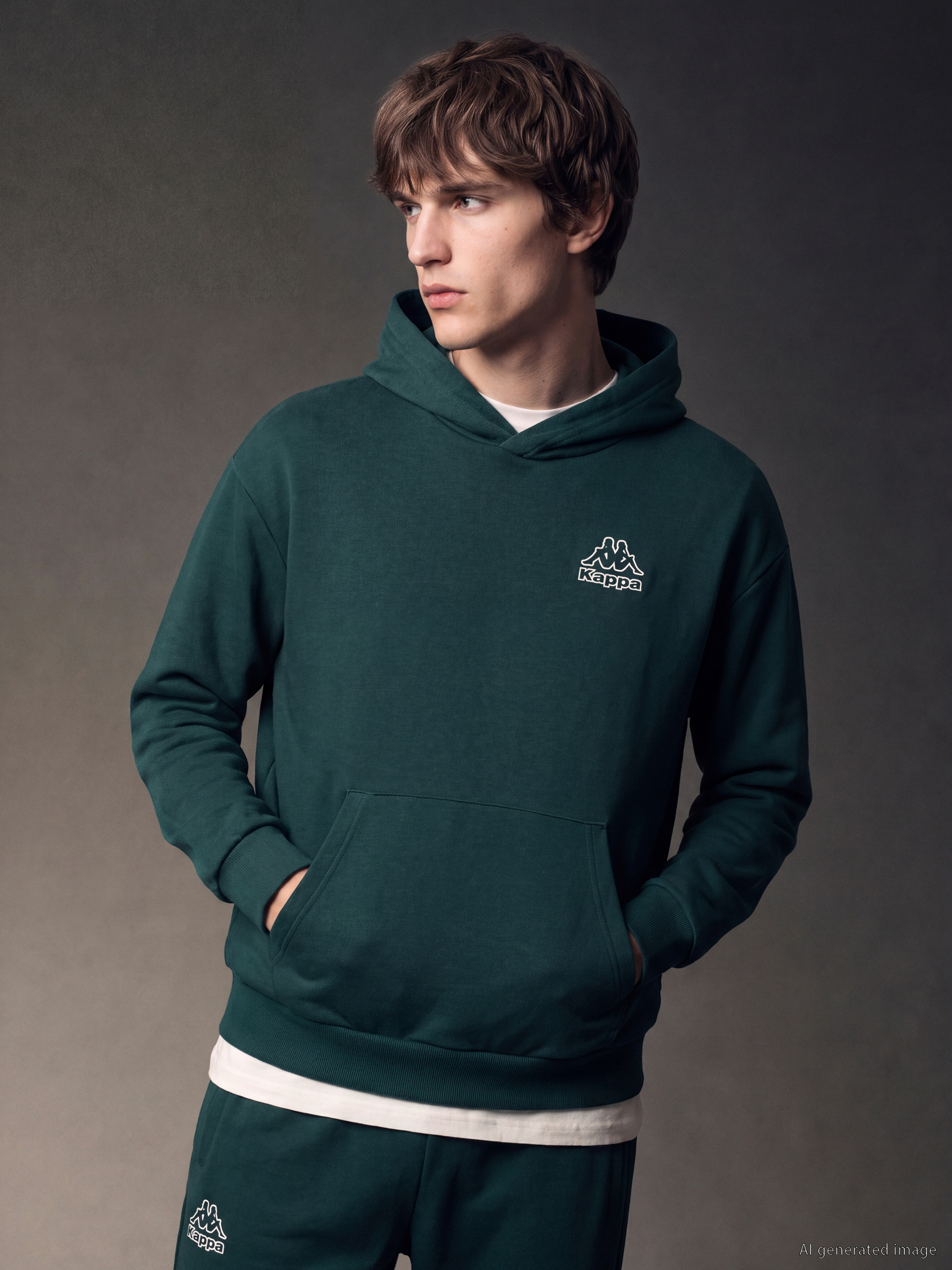 Kappa LC WAIKIKI Nakışlı Erkek Hoodie görsel 2