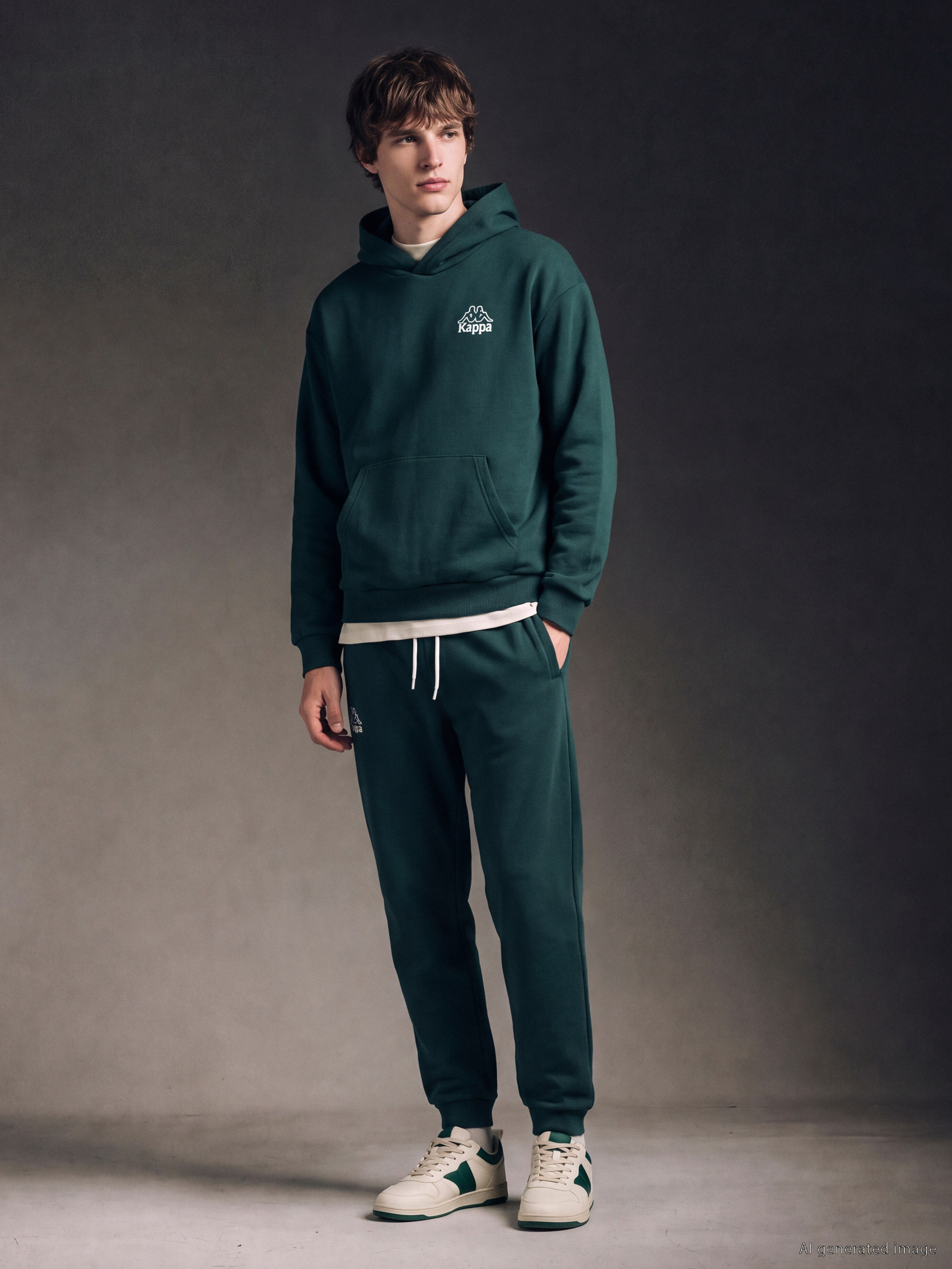 Kappa LC WAIKIKI Nakışlı Erkek Hoodie görsel 3