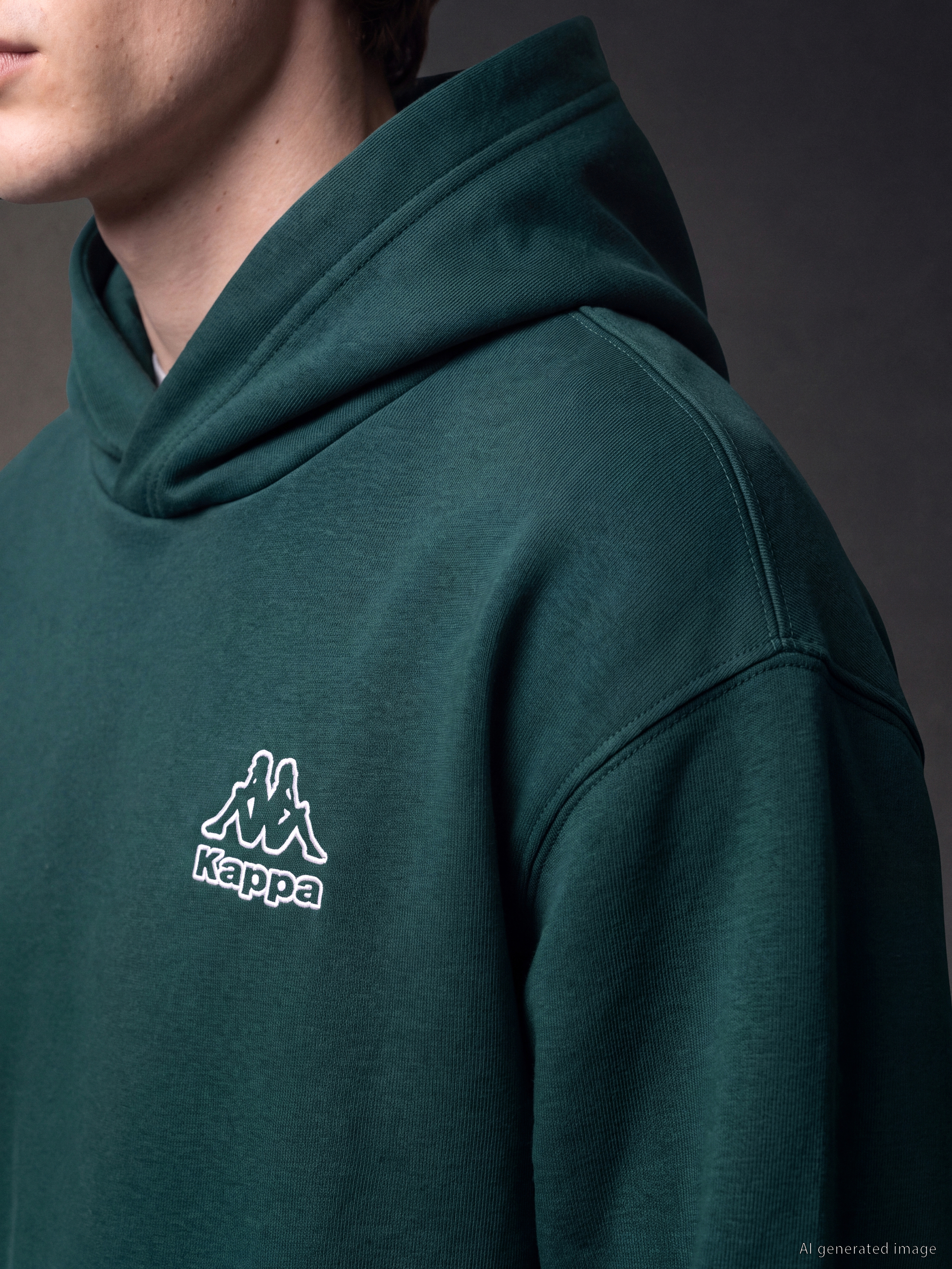 Kappa LC WAIKIKI Nakışlı Erkek Hoodie görsel 4