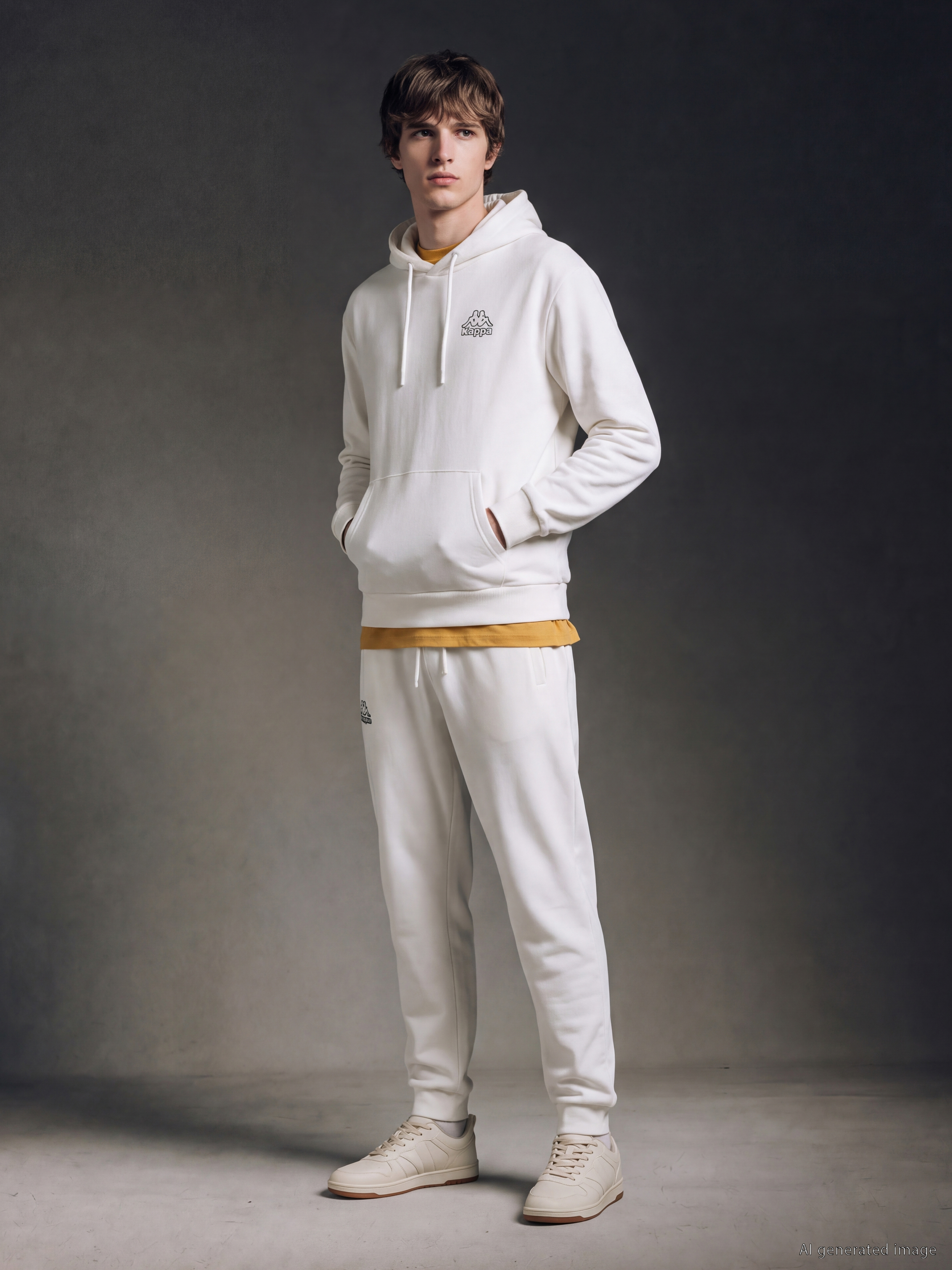 Kappa LC WAIKIKI Nakışlı Erkek Hoodie görsel 4