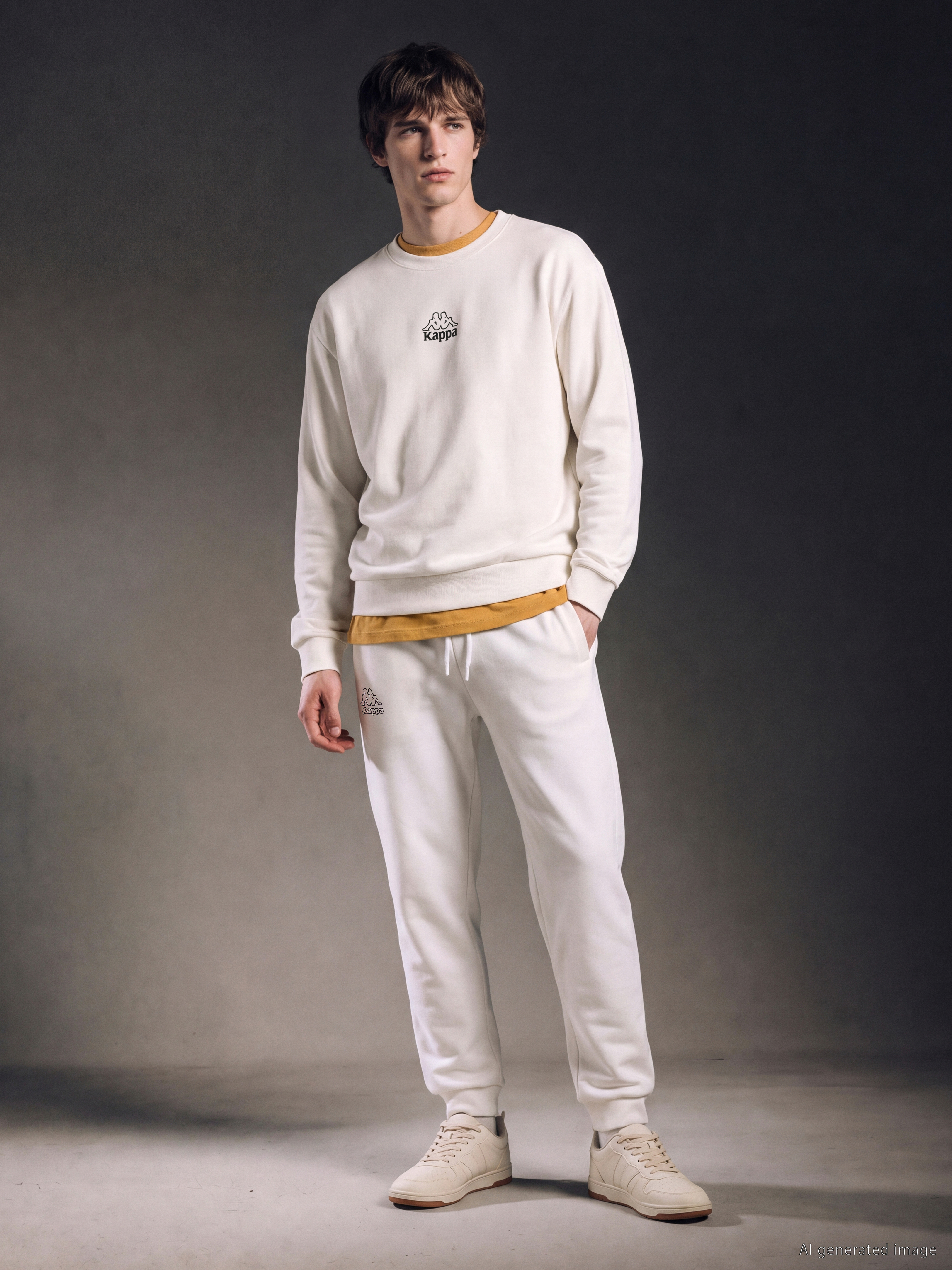 Kappa LC WAIKIKI Bisiklet Yaka Nakışlı Erkek Sweatshirt görsel 3