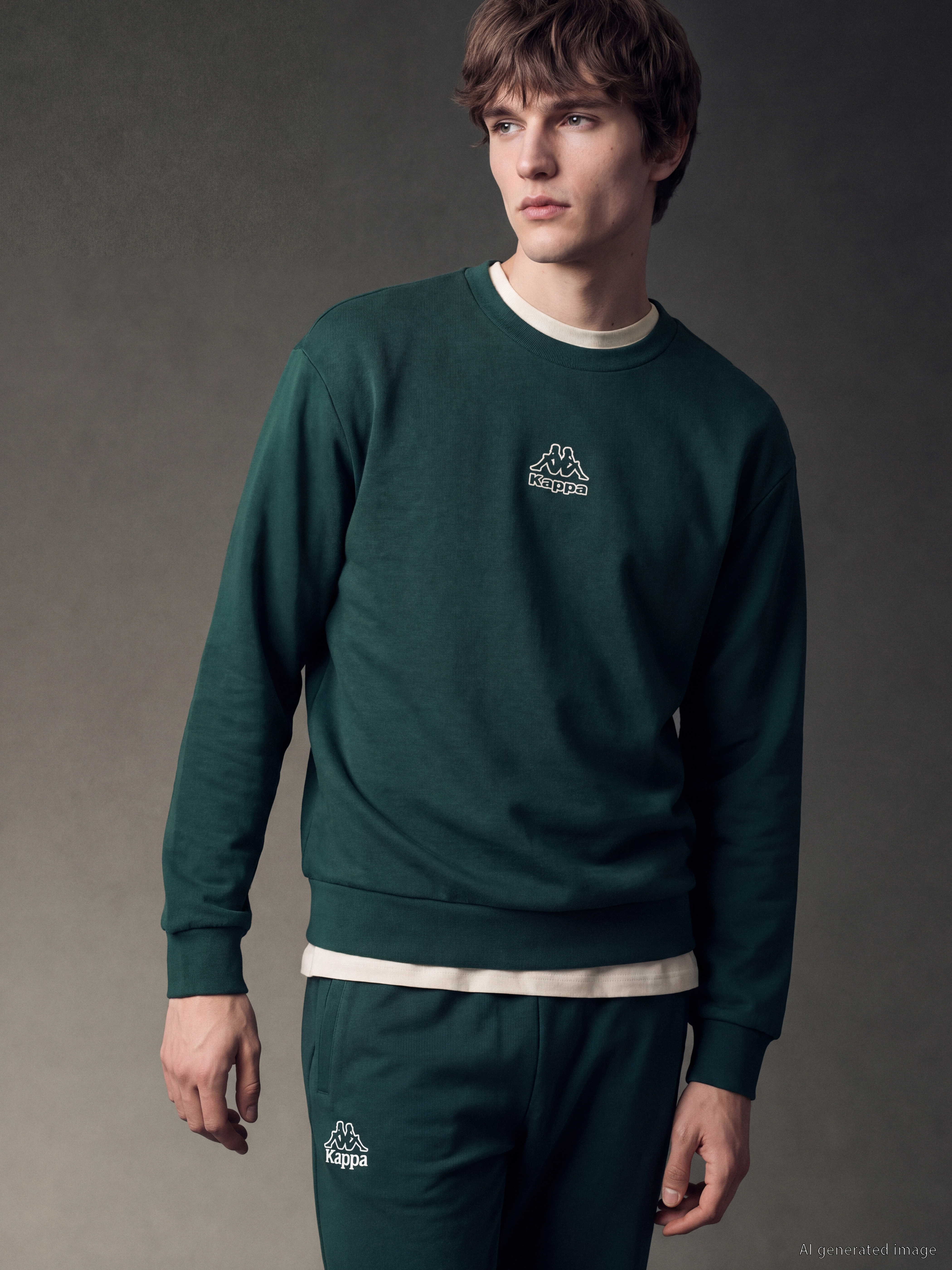 Kappa LC WAIKIKI Bisiklet Yaka Nakışlı Erkek Sweatshirt görsel 3