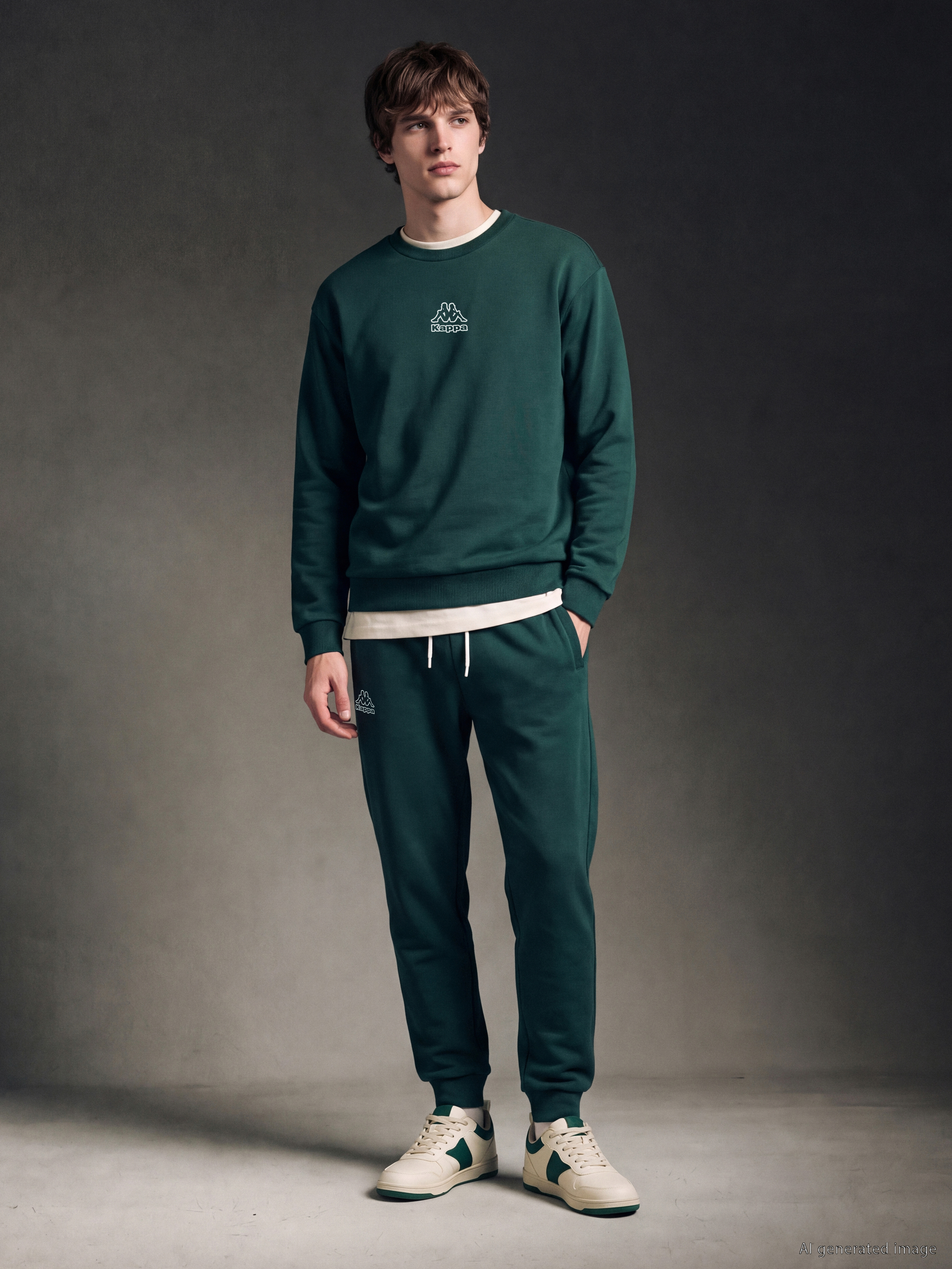 Kappa LC WAIKIKI Bisiklet Yaka Nakışlı Erkek Sweatshirt görsel 4