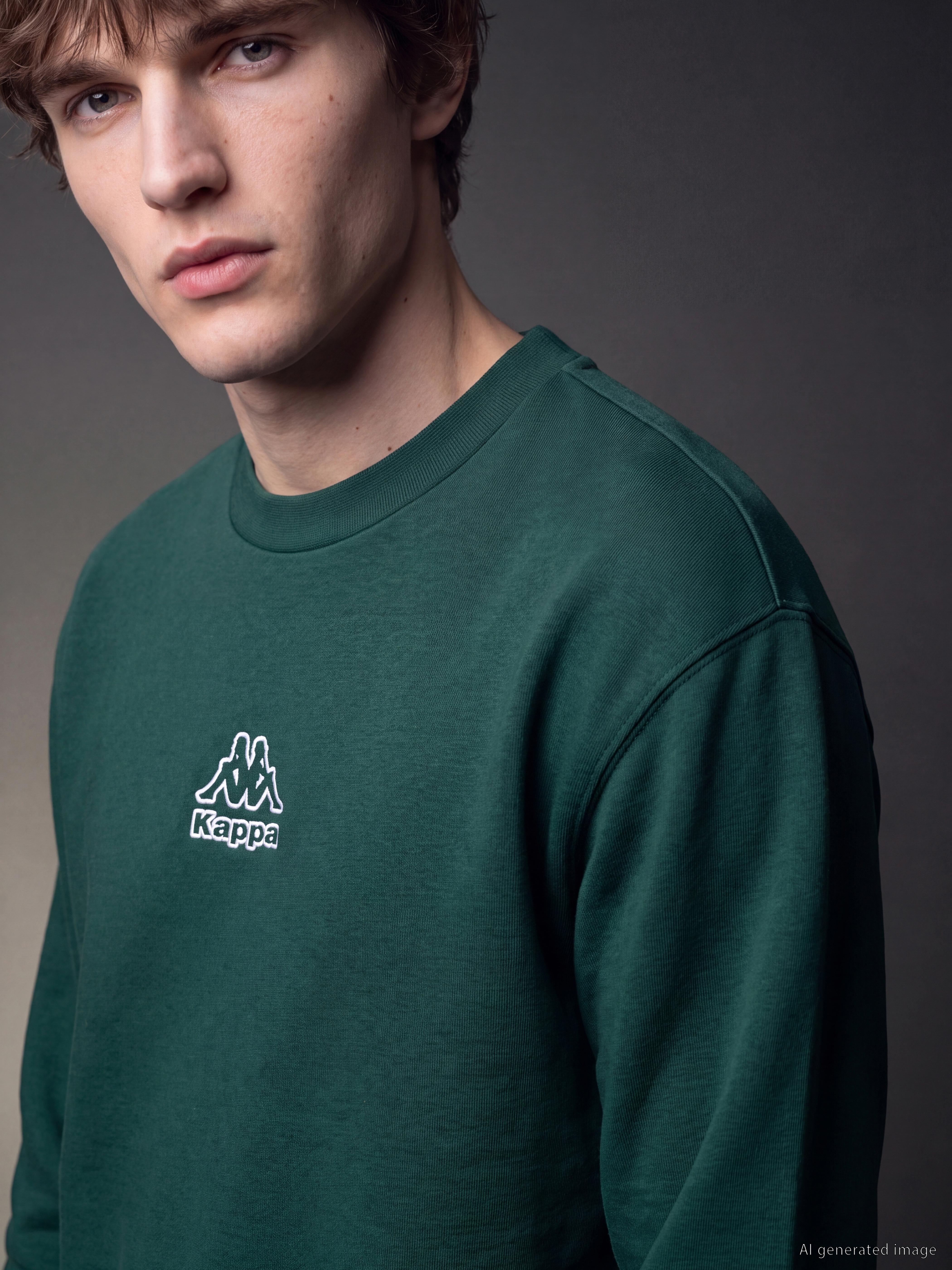 Kappa LC WAIKIKI Bisiklet Yaka Nakışlı Erkek Sweatshirt görsel 5