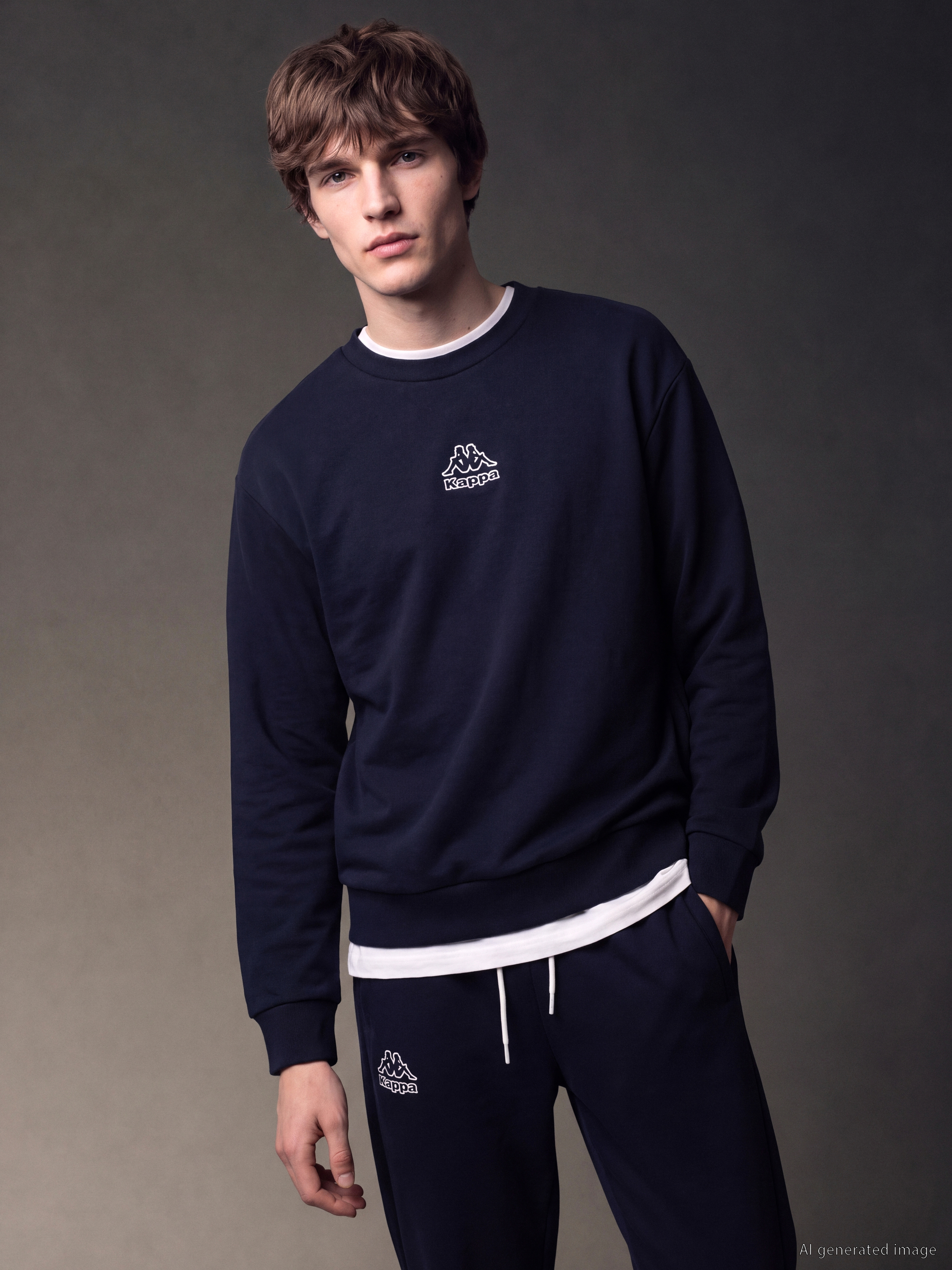 Kappa LC WAIKIKI Bisiklet Yaka Nakışlı Erkek Sweatshirt