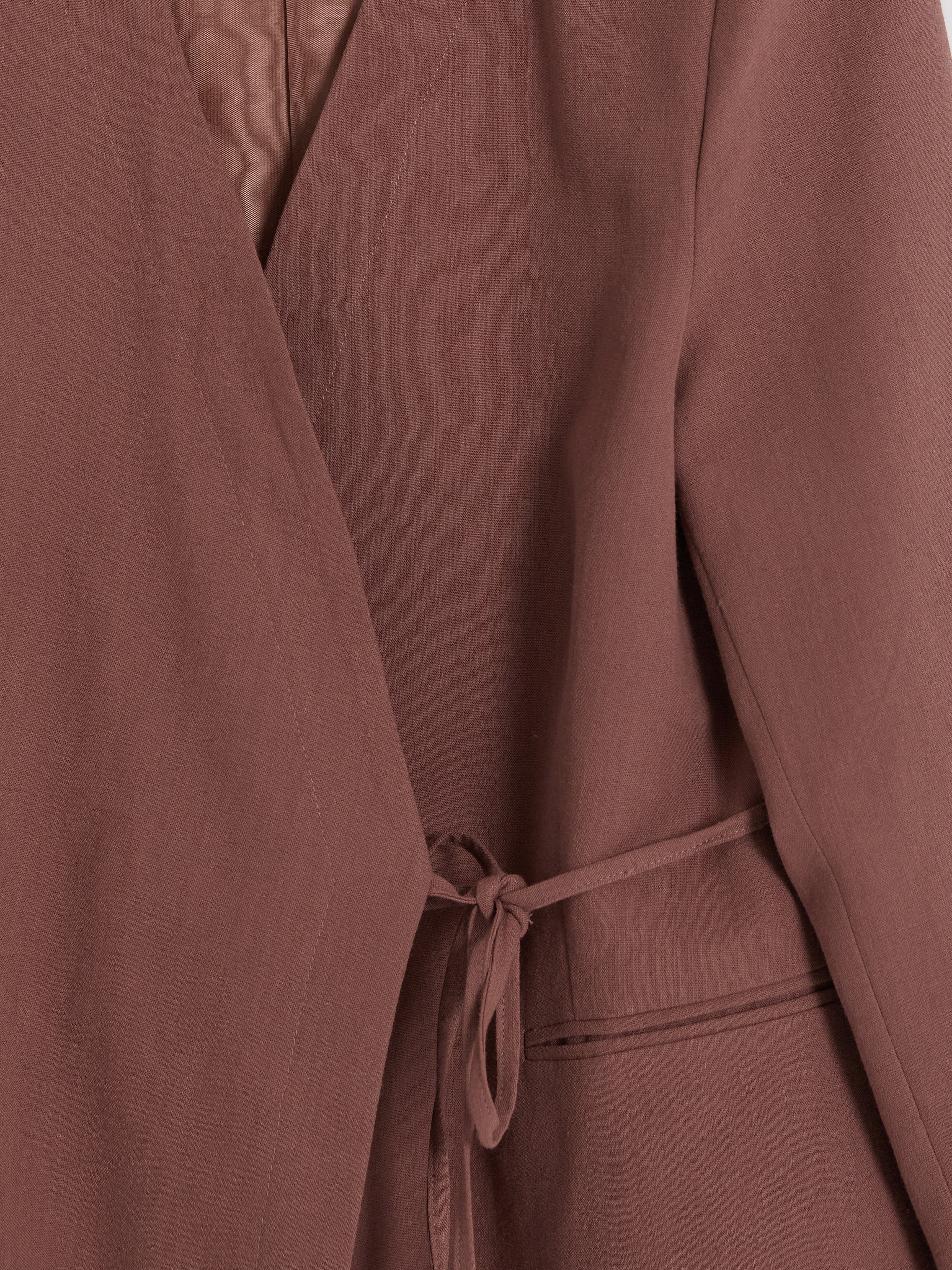 LCW Modest Kruvaze Yaka Bağlamalı Oversize Kadın Blazer Ceket görsel 6