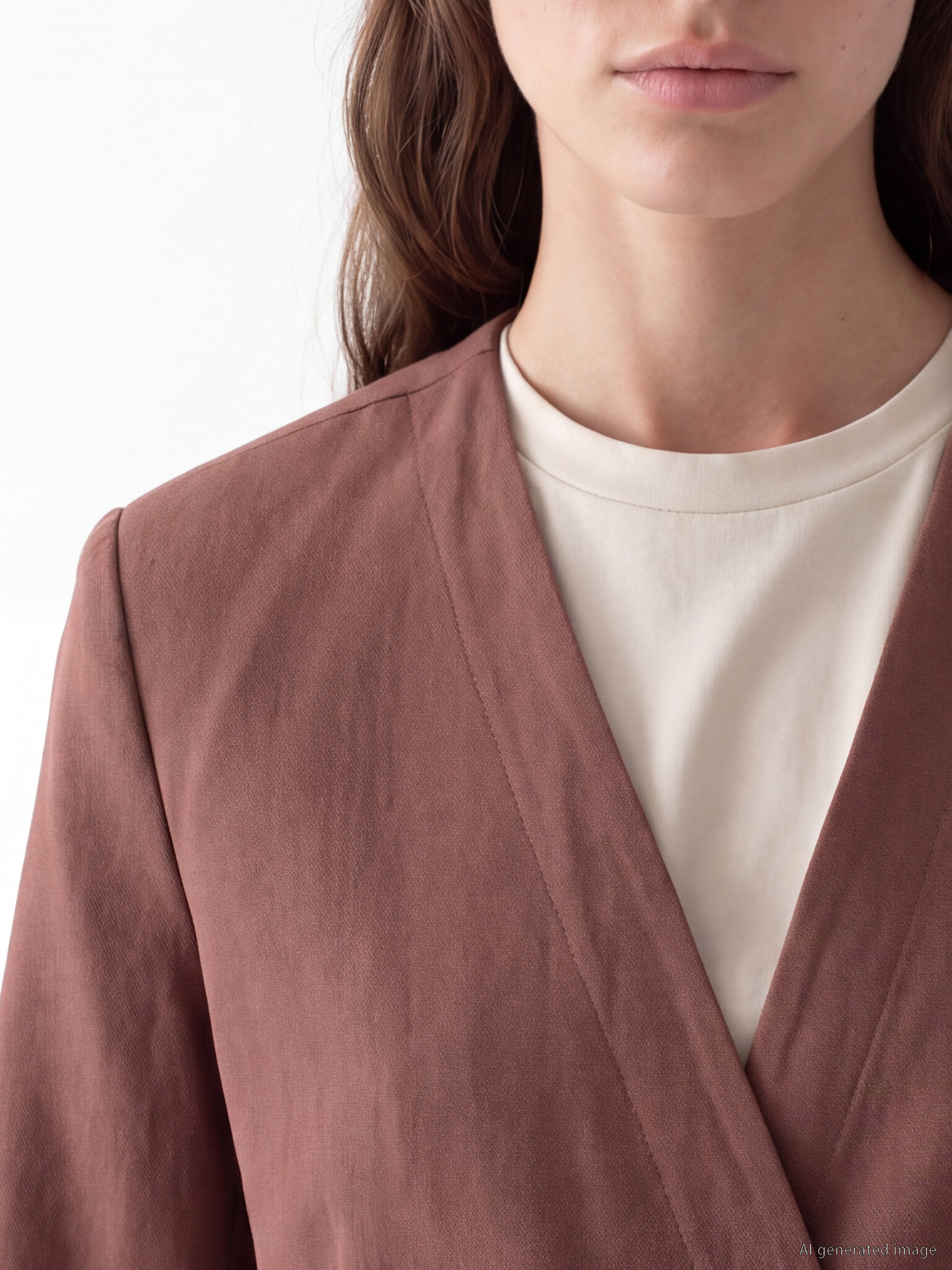 LCW Modest Kruvaze Yaka Bağlamalı Oversize Kadın Blazer Ceket görsel 3