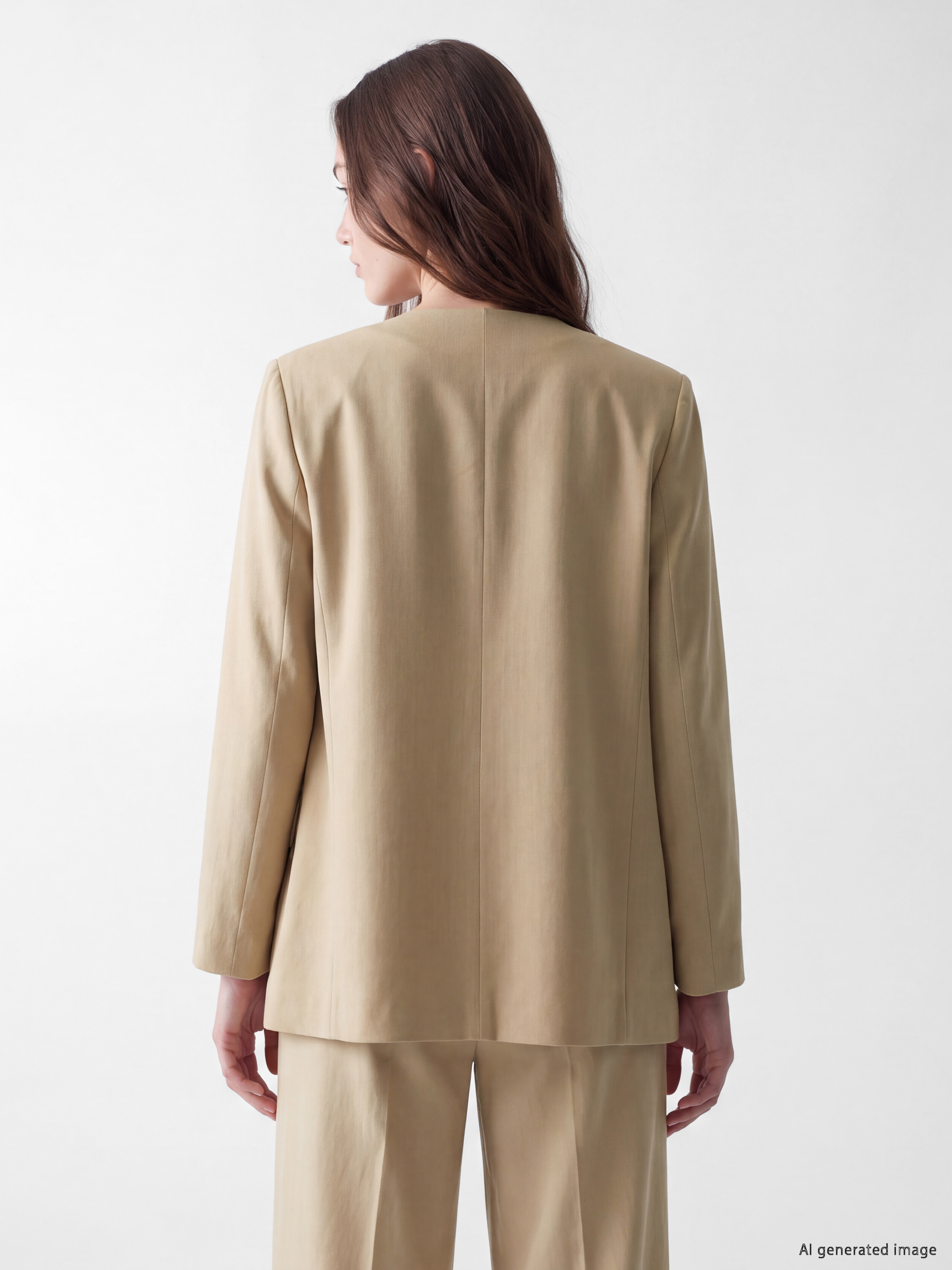 LCW Modest Kruvaze Yaka Bağlamalı Oversize Kadın Blazer Ceket görsel 4