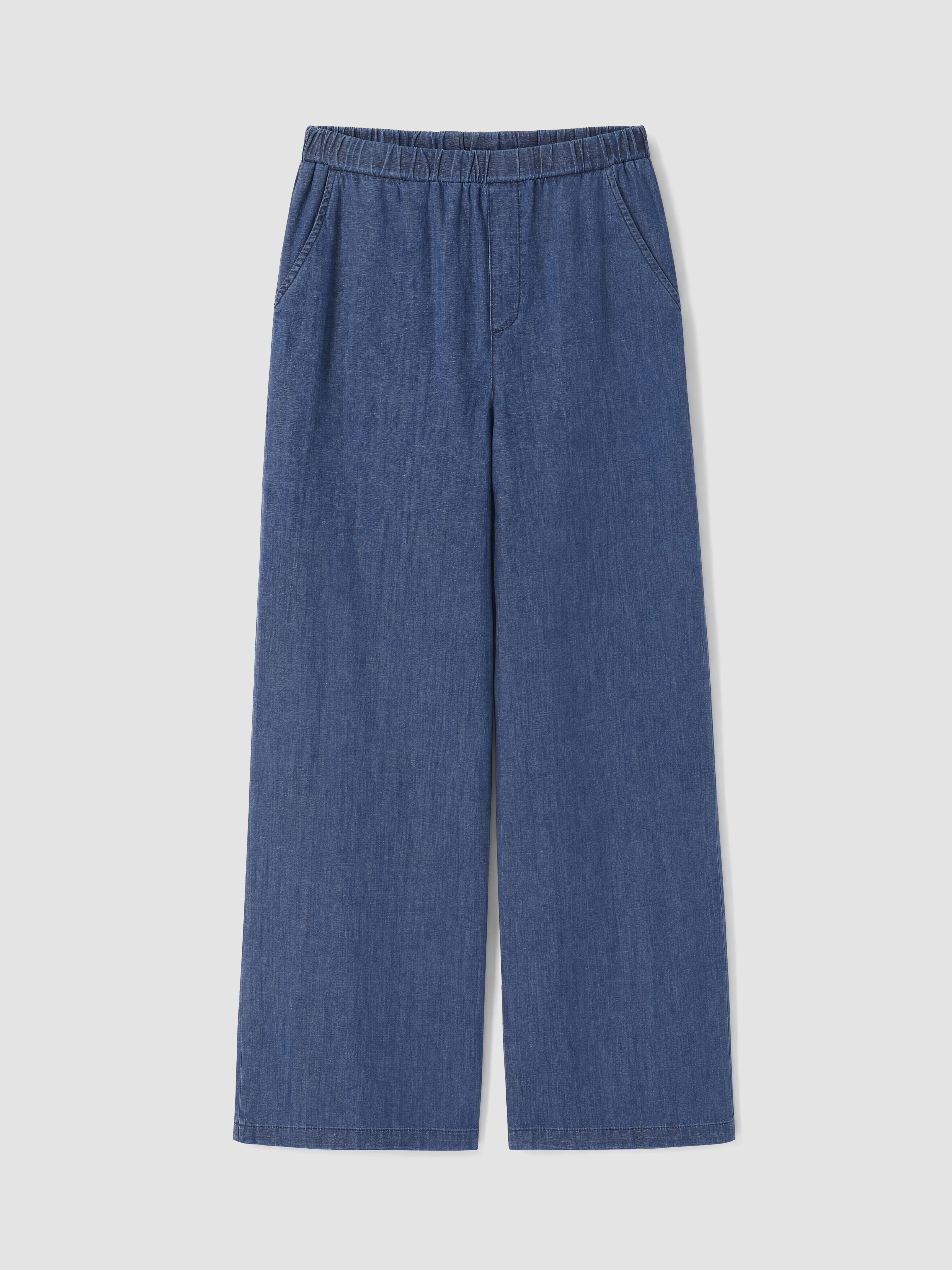 LCWAIKIKI Classic Beli Lastikli Wideleg Kadın Jean Pantolon görsel 5