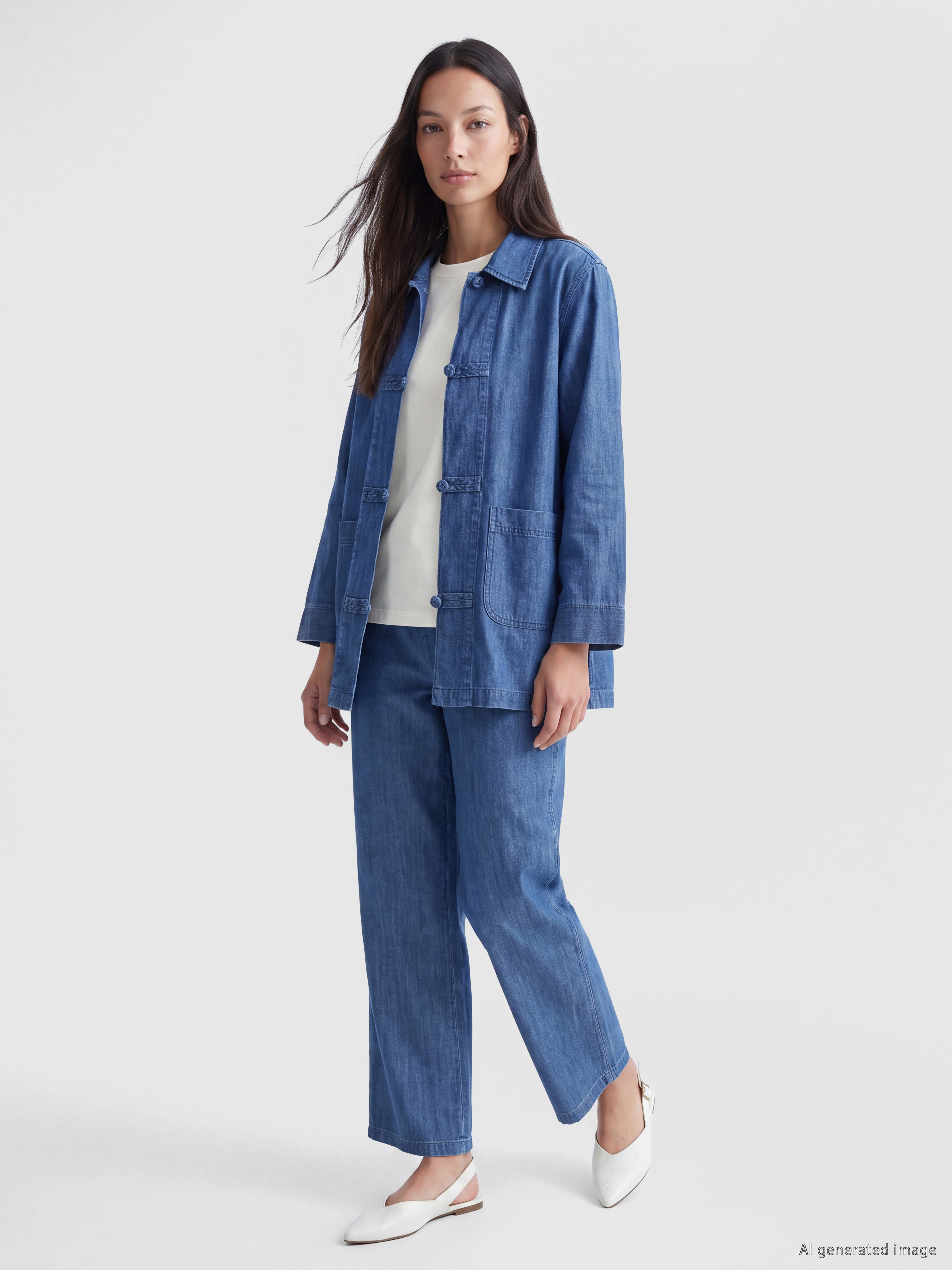 LCWAIKIKI Classic Beli Lastikli Wideleg Kadın Jean Pantolon